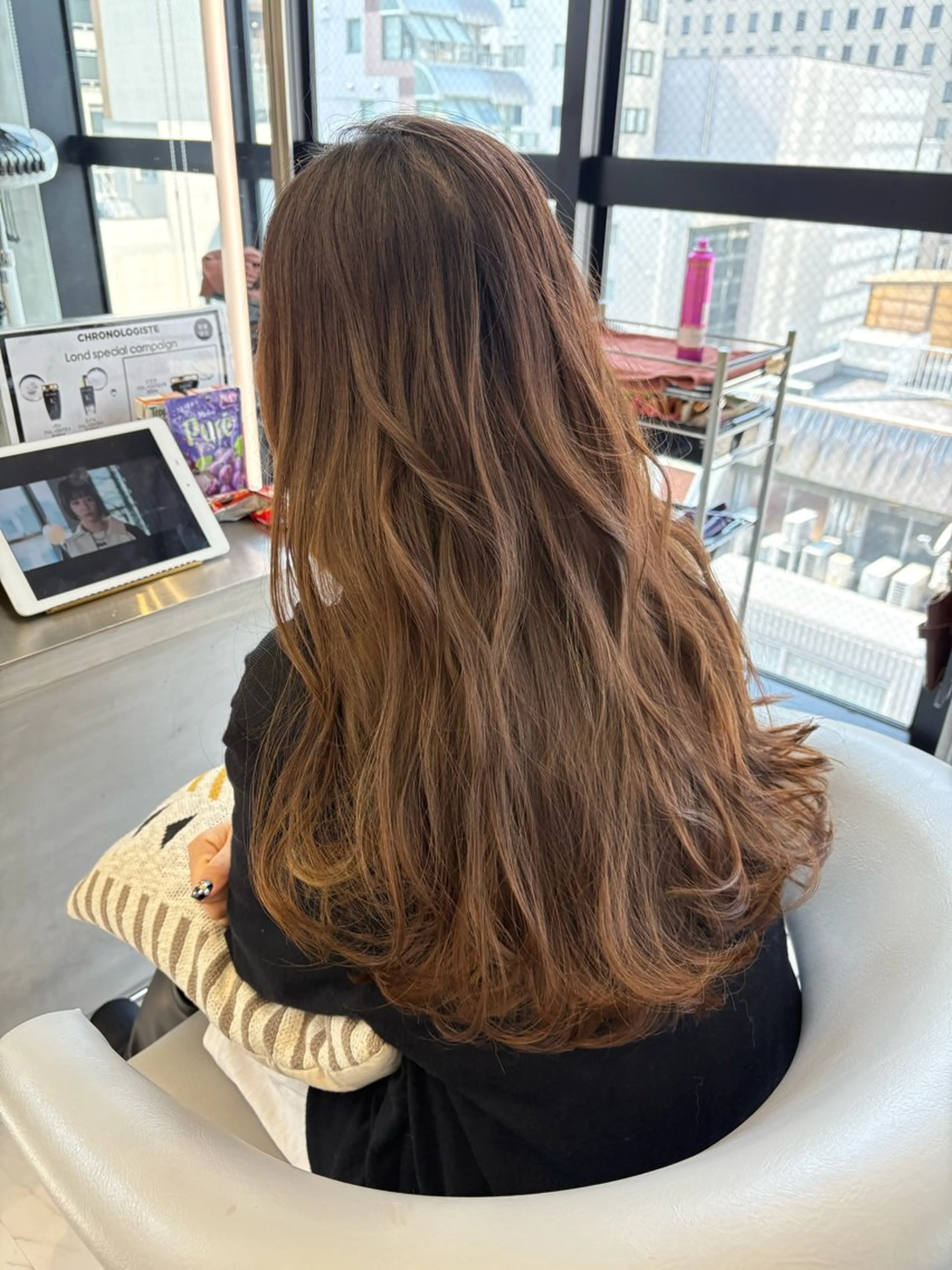 ロング トリートメント ヘアカラー 色気レイヤースタイル 洒落色気ヘアマサトのヘアスタイル