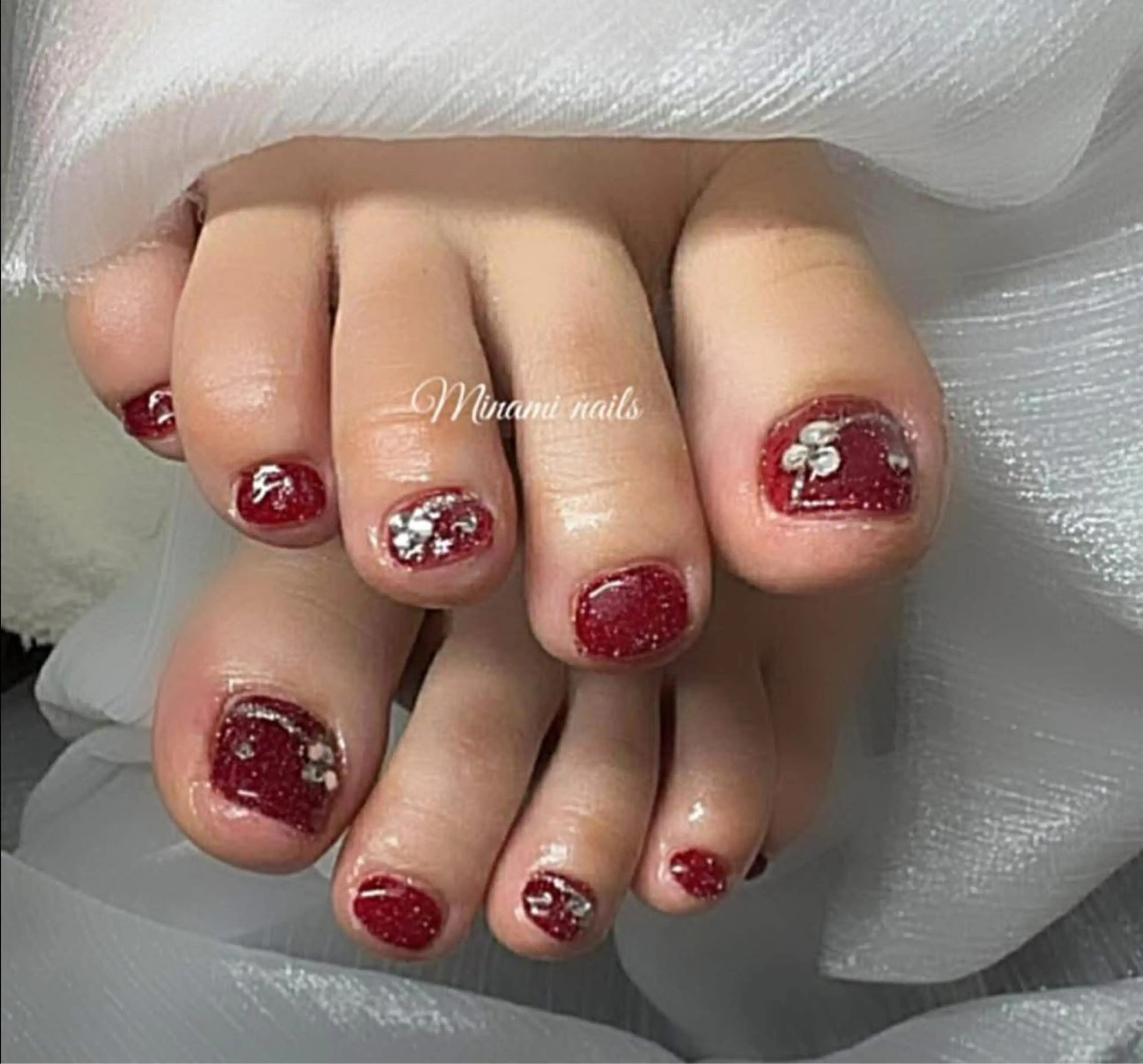 ネイル アートネイル オーロラネイル ガーリー キラキラネイル 韓国ネイル Minami Nailsのネイルデザイン