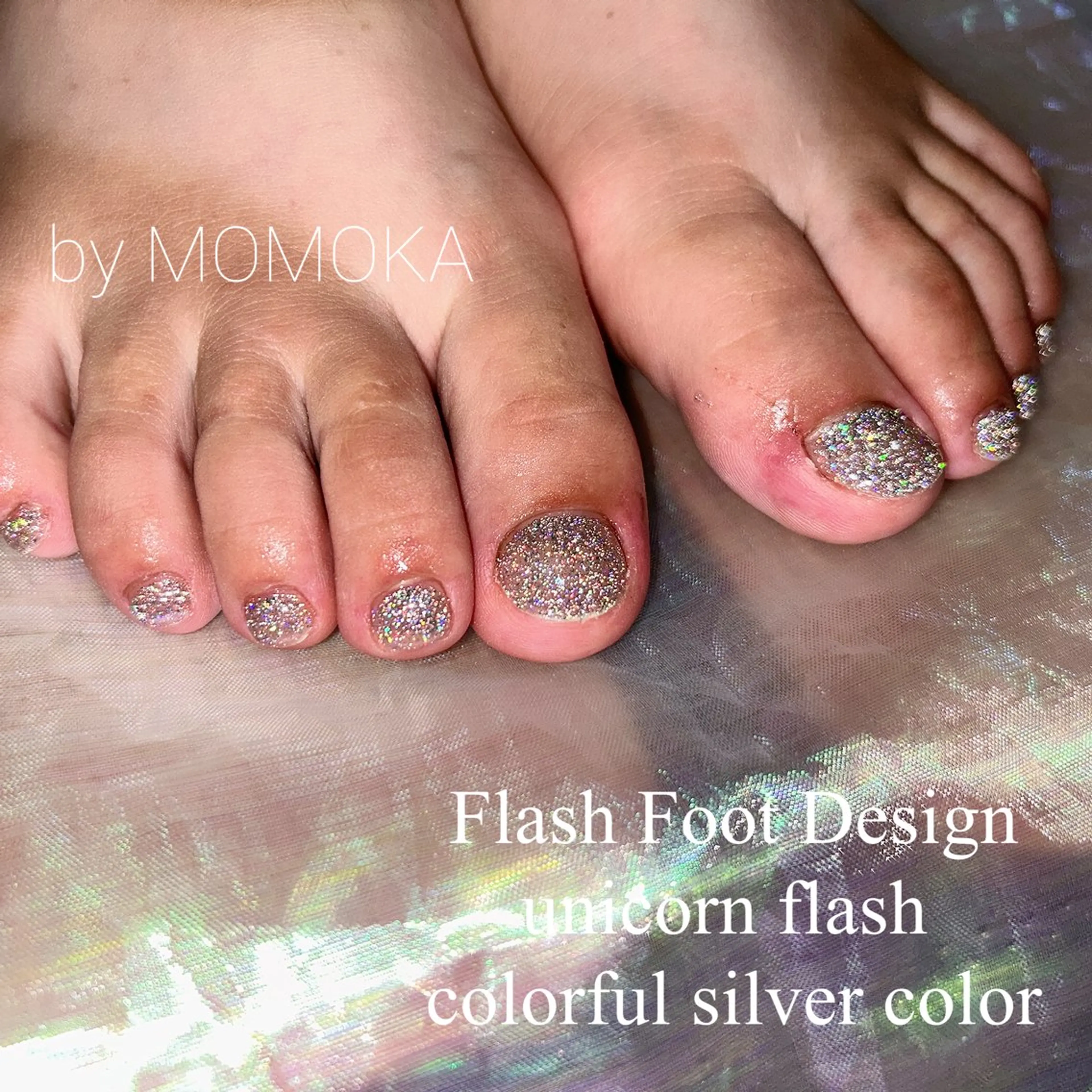 ネイル フラッシュネイル フットネイル momoka_nails所属・Momo nailsalonのネイルデザイン