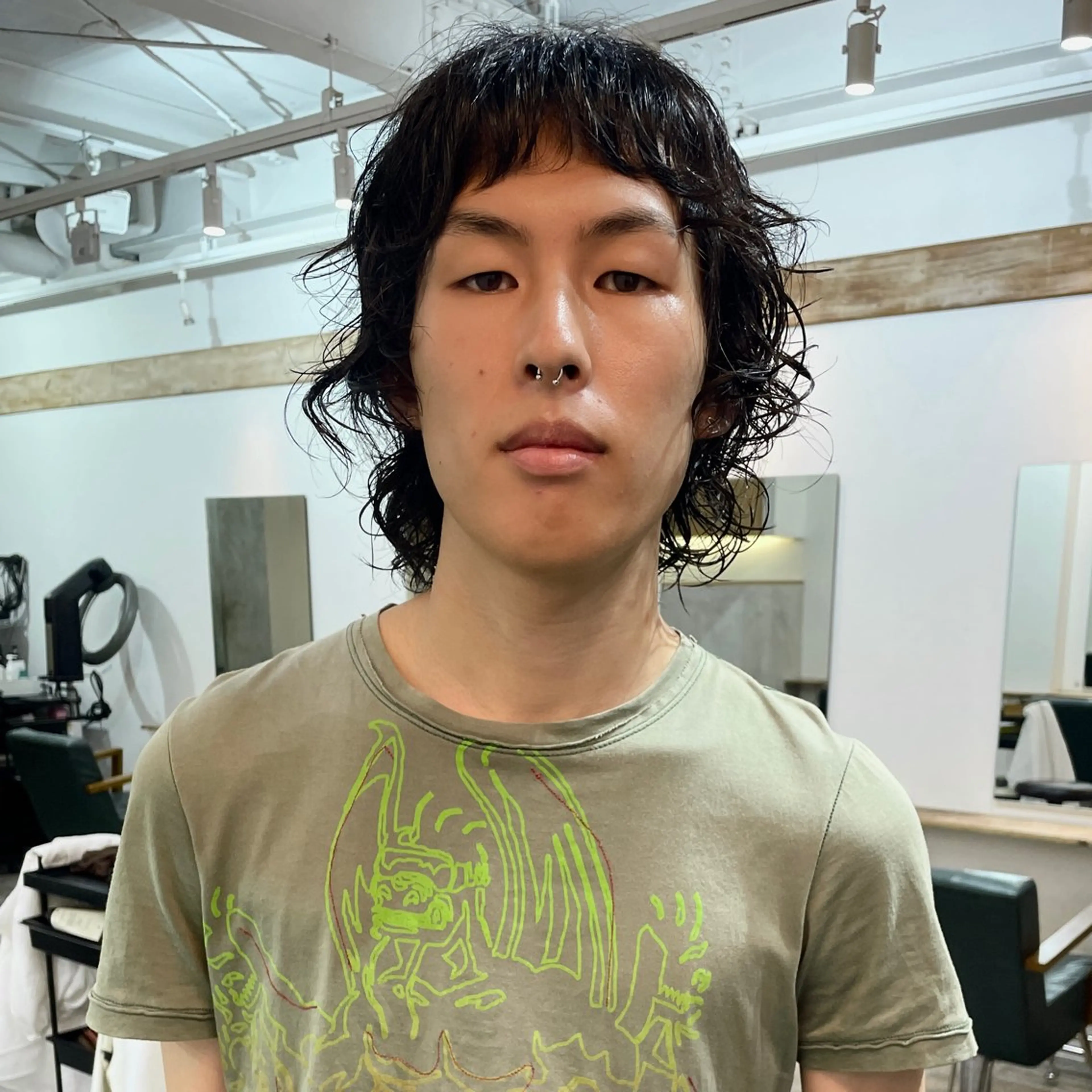 ミディアム パーマ オン眉 カット パーマ トリートメント 野村矩樂/パーマ /縮毛矯正のヘアスタイル