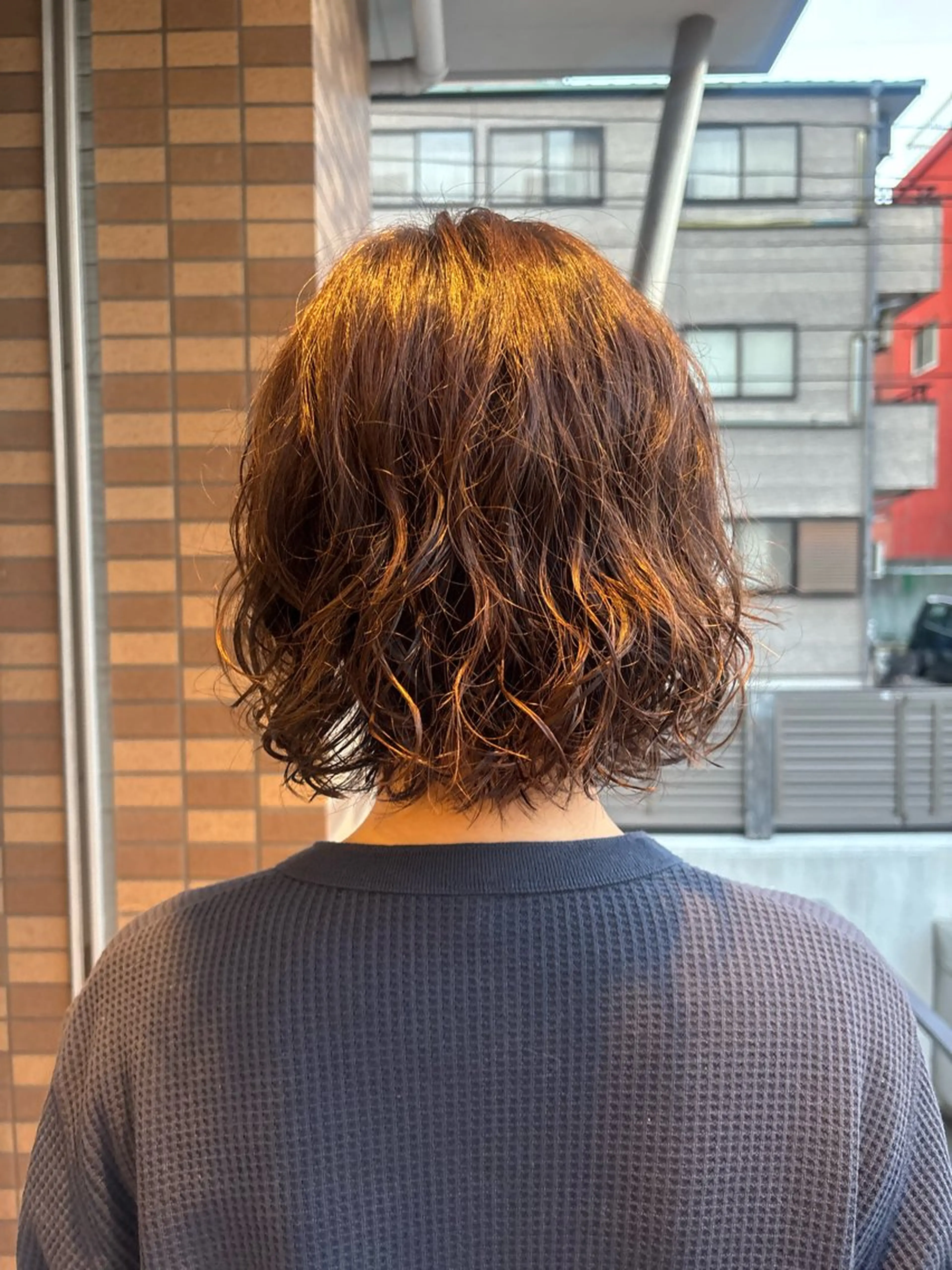 ショート パーマ ボブレイヤー ボブ レイヤーカット ニュアンスパーマ 大知 眞子のヘアスタイル