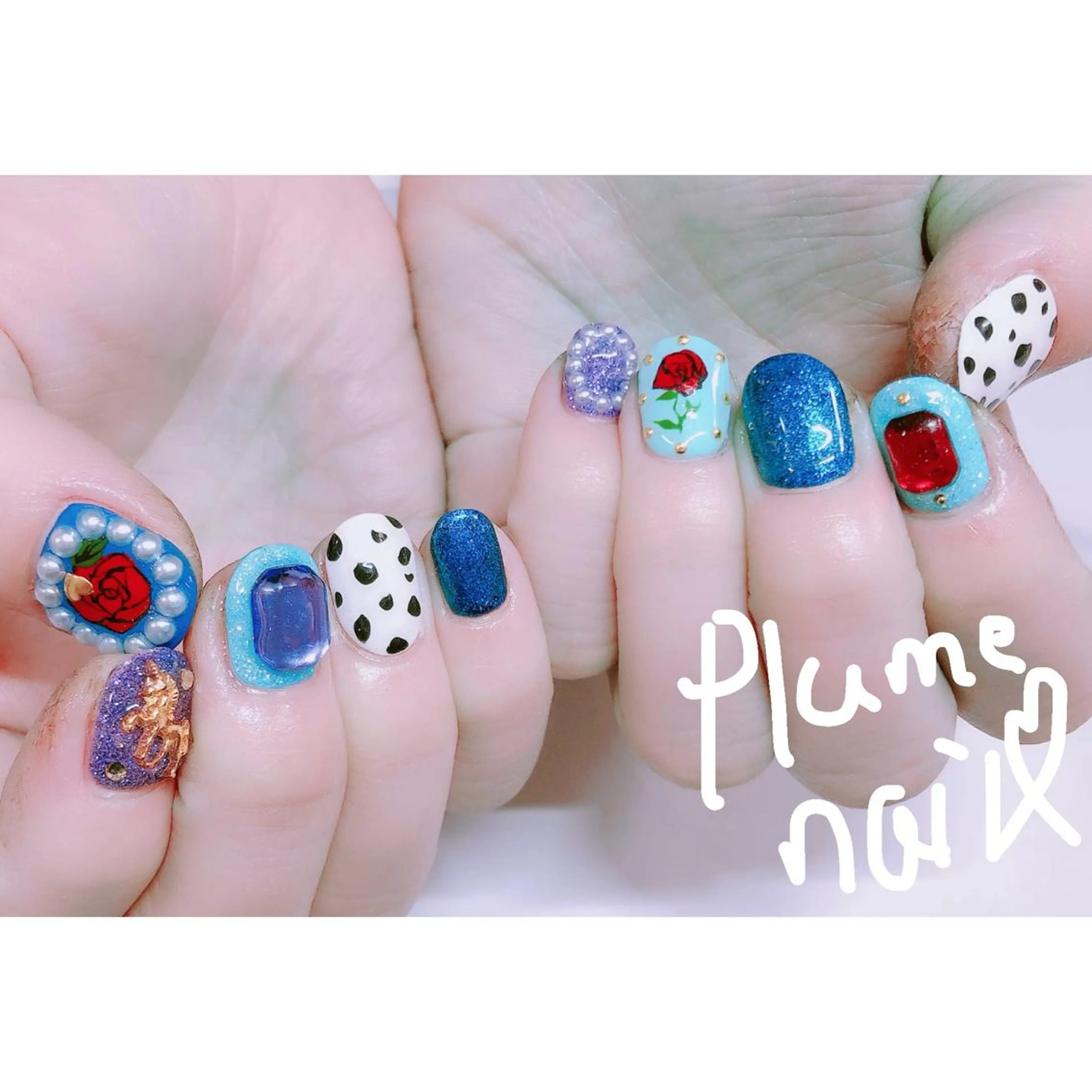 ネイル キラキラネイル 韓国ネイル ワンカラーネイル ストーンネイル plume nail ☆韓国ネイルのネイルデザイン