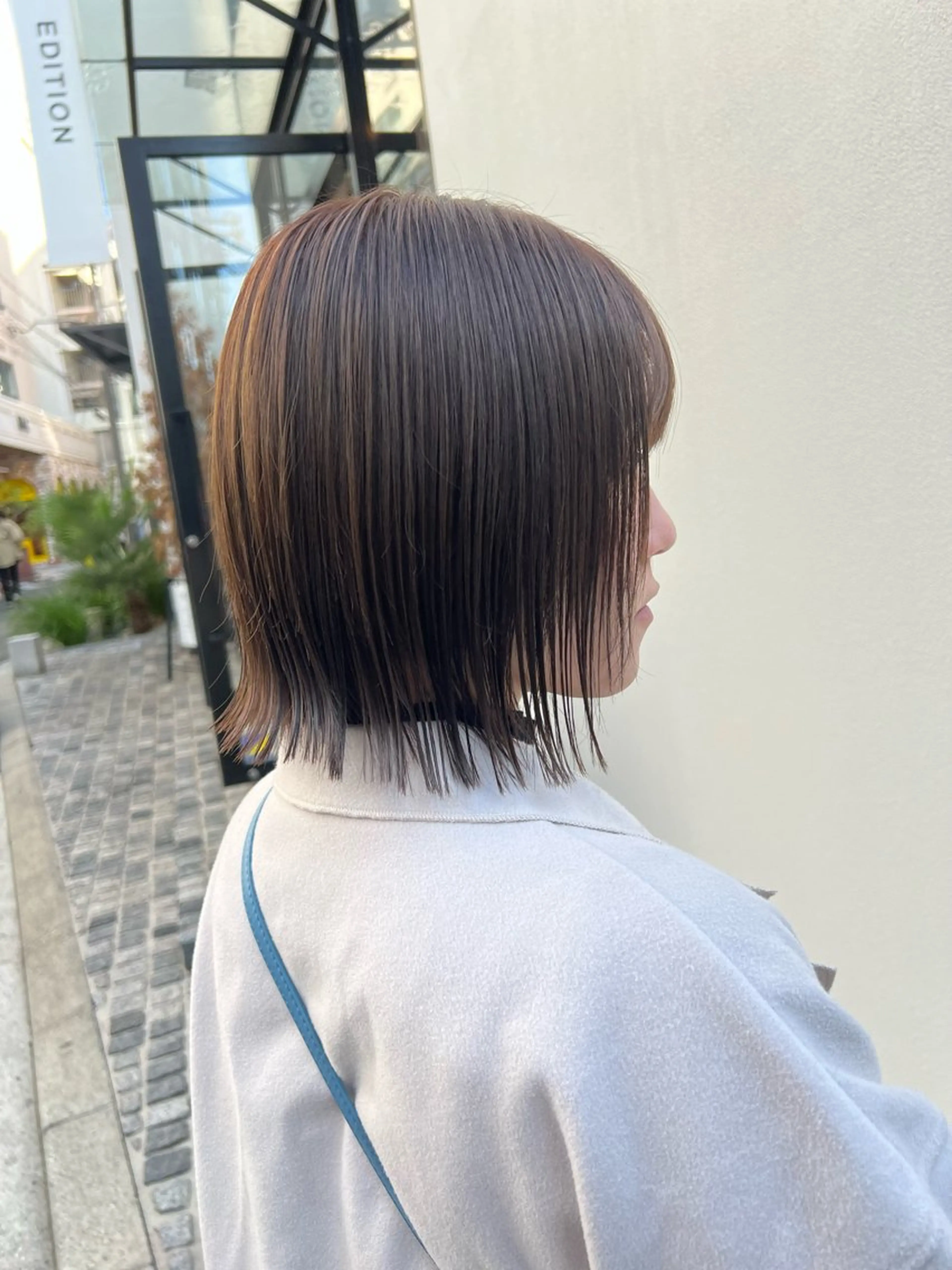 ショート カラー 切りっぱなしボブ ボブ 神戸ボブ✂️ ioe三宮/田 伸佳のヘアスタイル