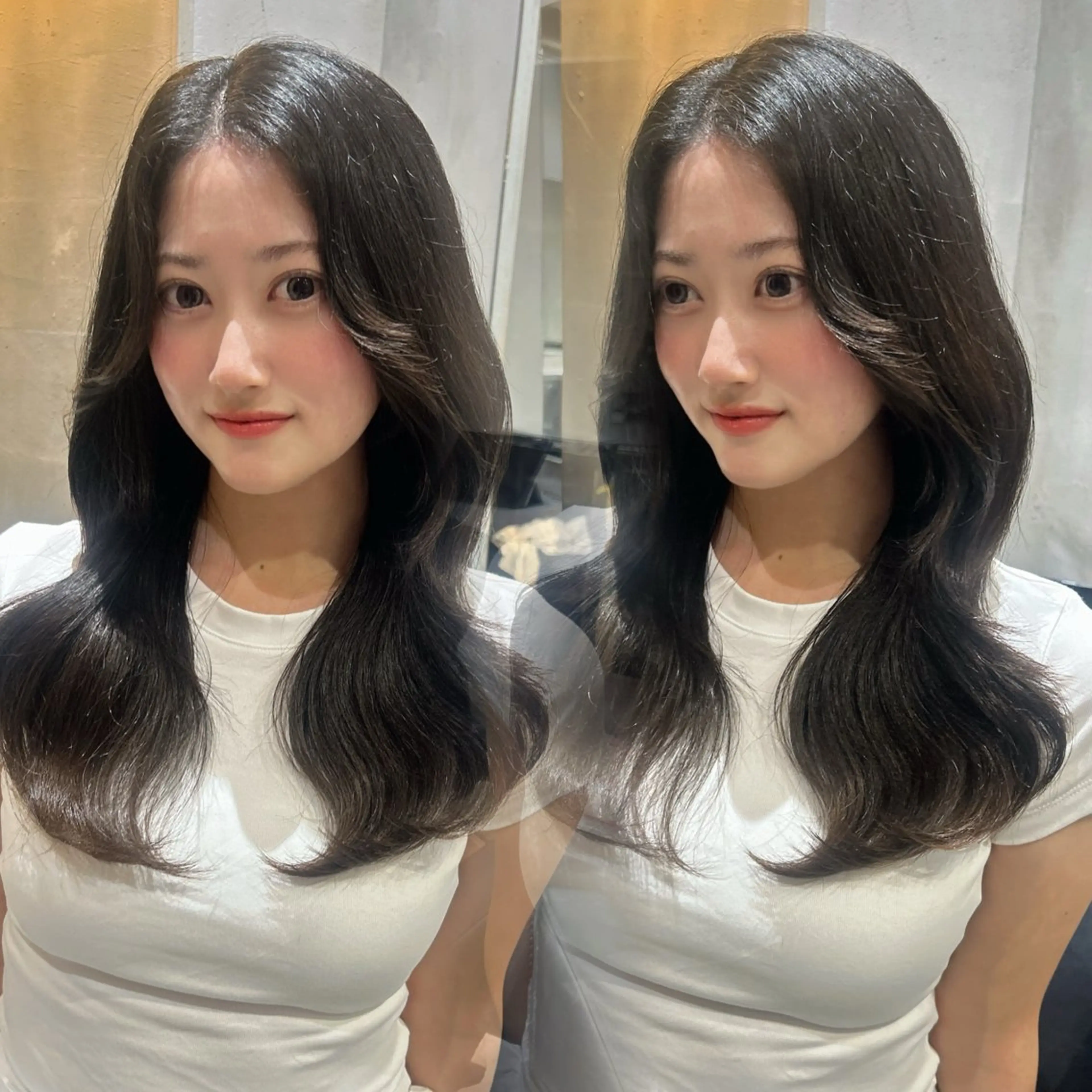 セミロング くびれヘア 韓国風ヘア レイヤーカット トリートメント カット ヘアカラー トリートメント 透明感×韓国ヘア 🇰🇷きららのヘアスタイル