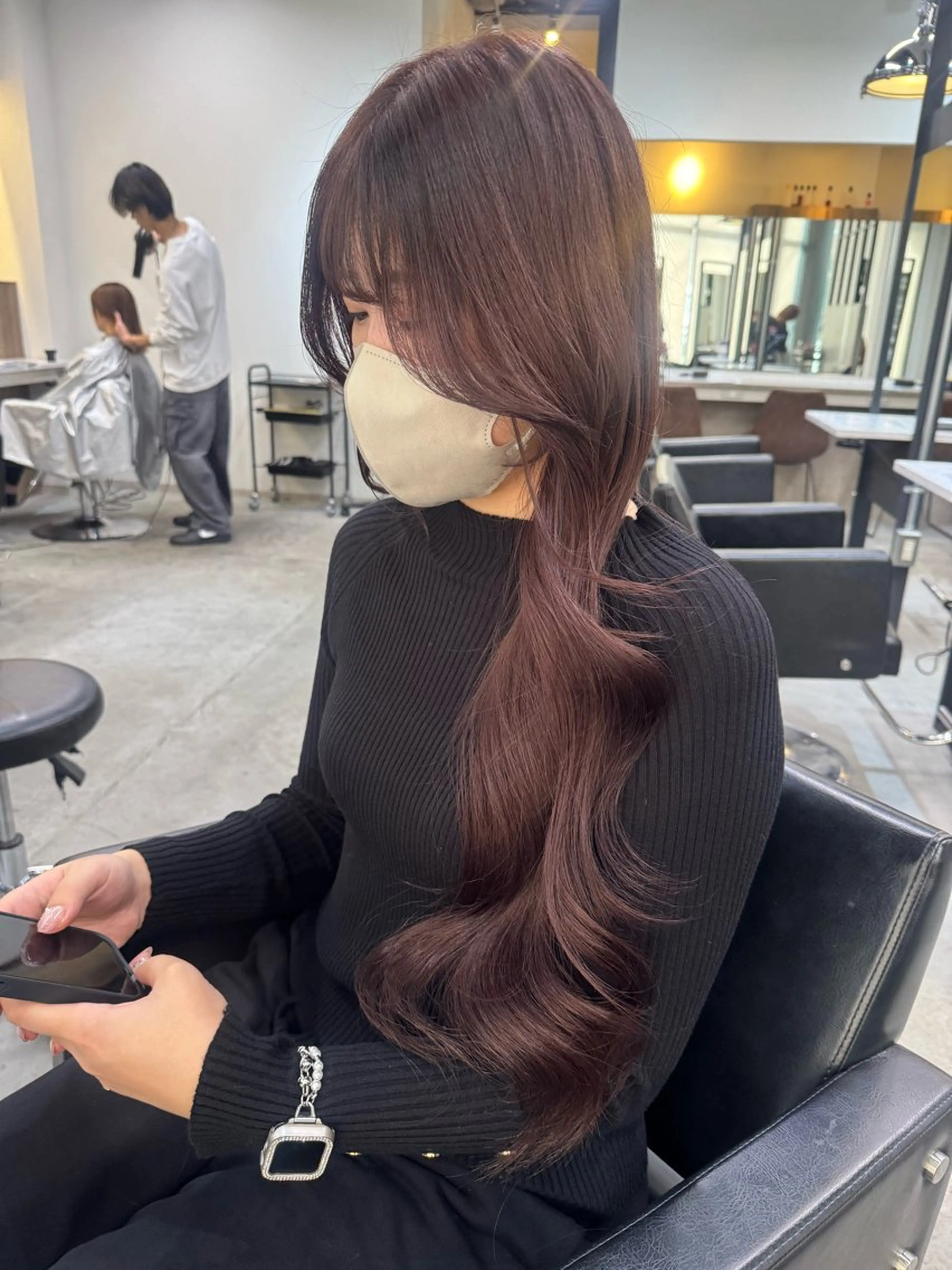 ロング カラー カット ヘアカラー 韓国ヘア🇰🇷 YUKINAのヘアスタイル