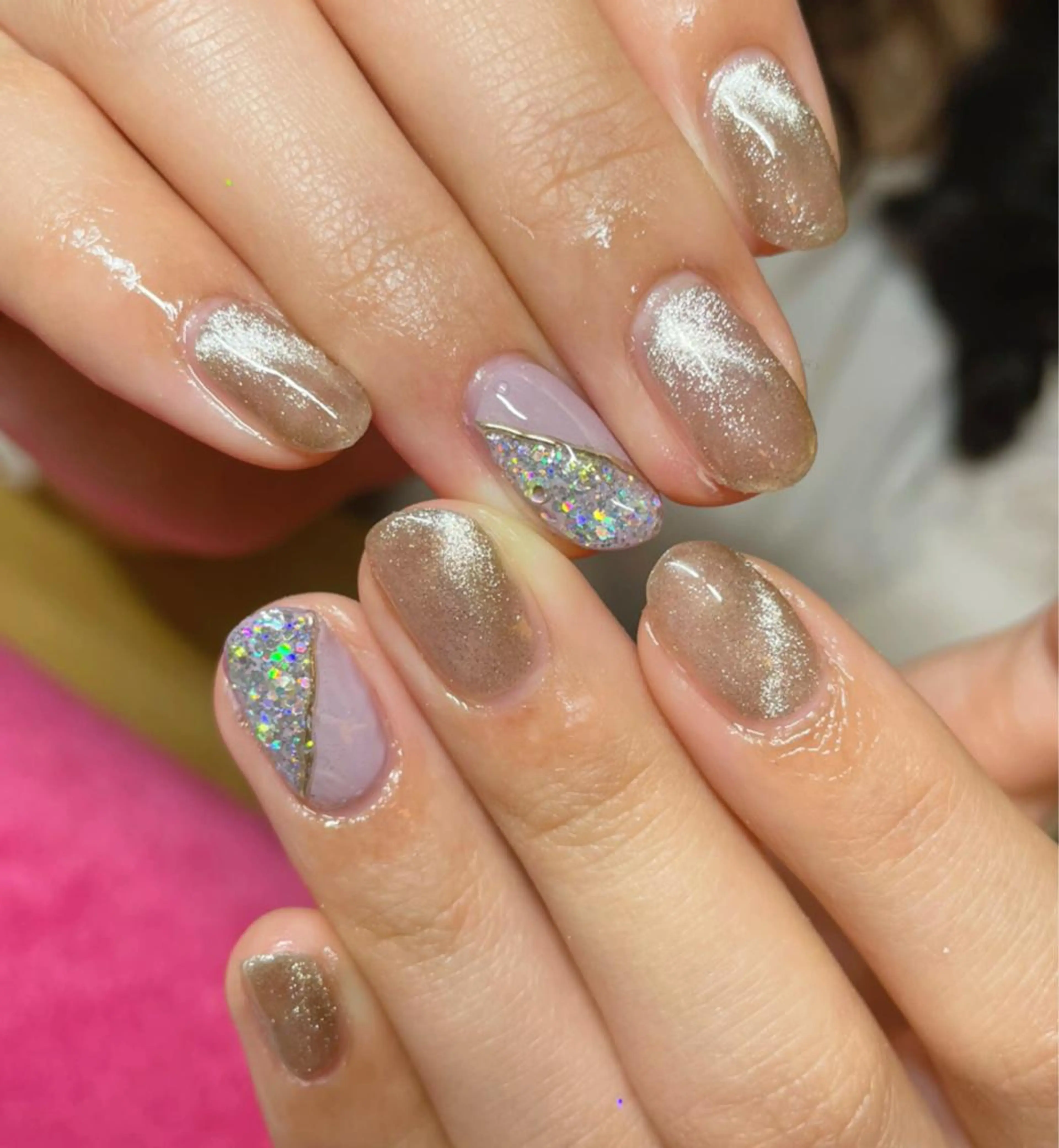 ネイル キラキラネイル マグネットネイル ストーンネイル Nail salon Ariettyのネイルデザイン