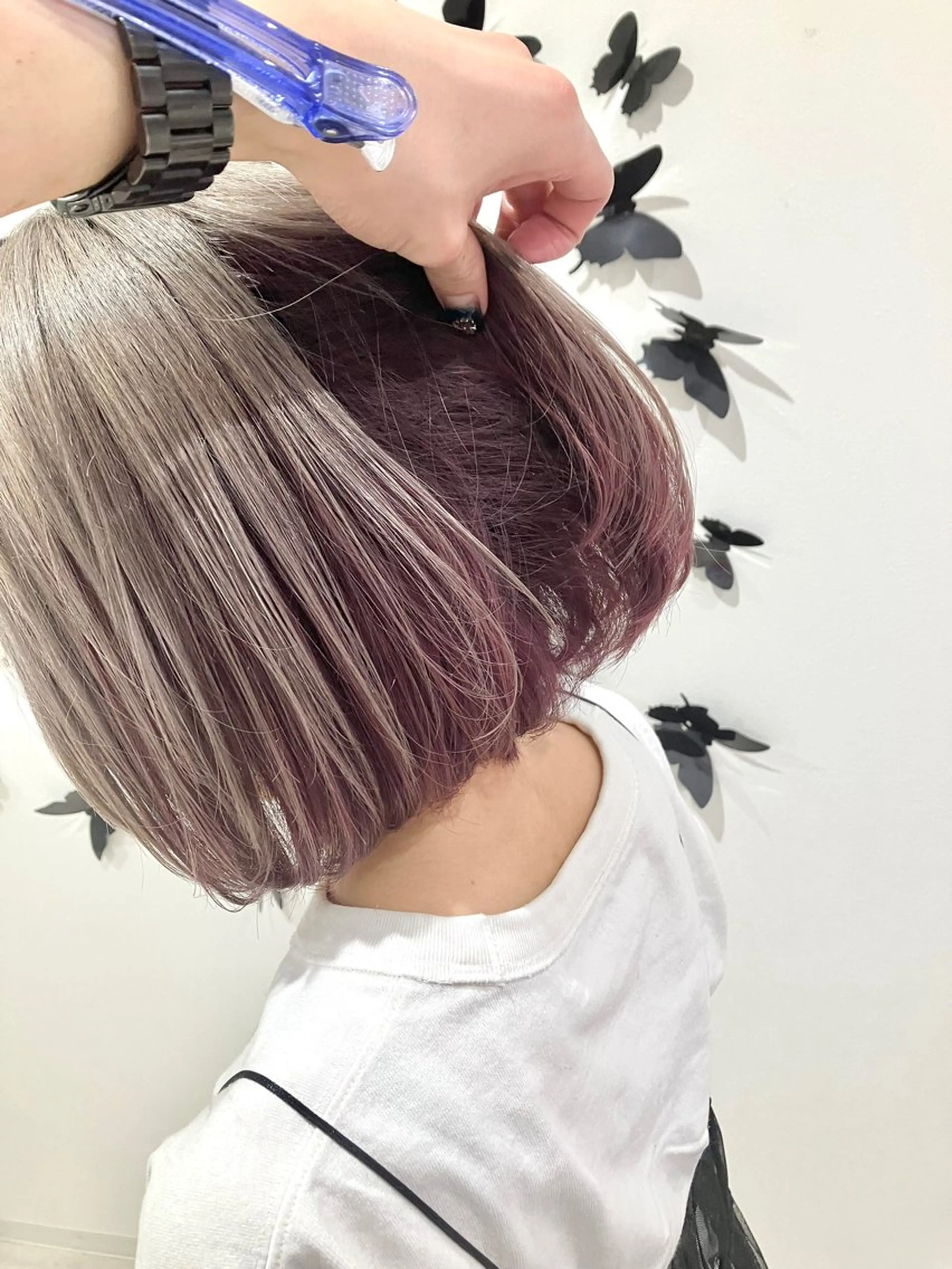 ミディアム カラー Miyavi/カラー ショートボブのヘアスタイル