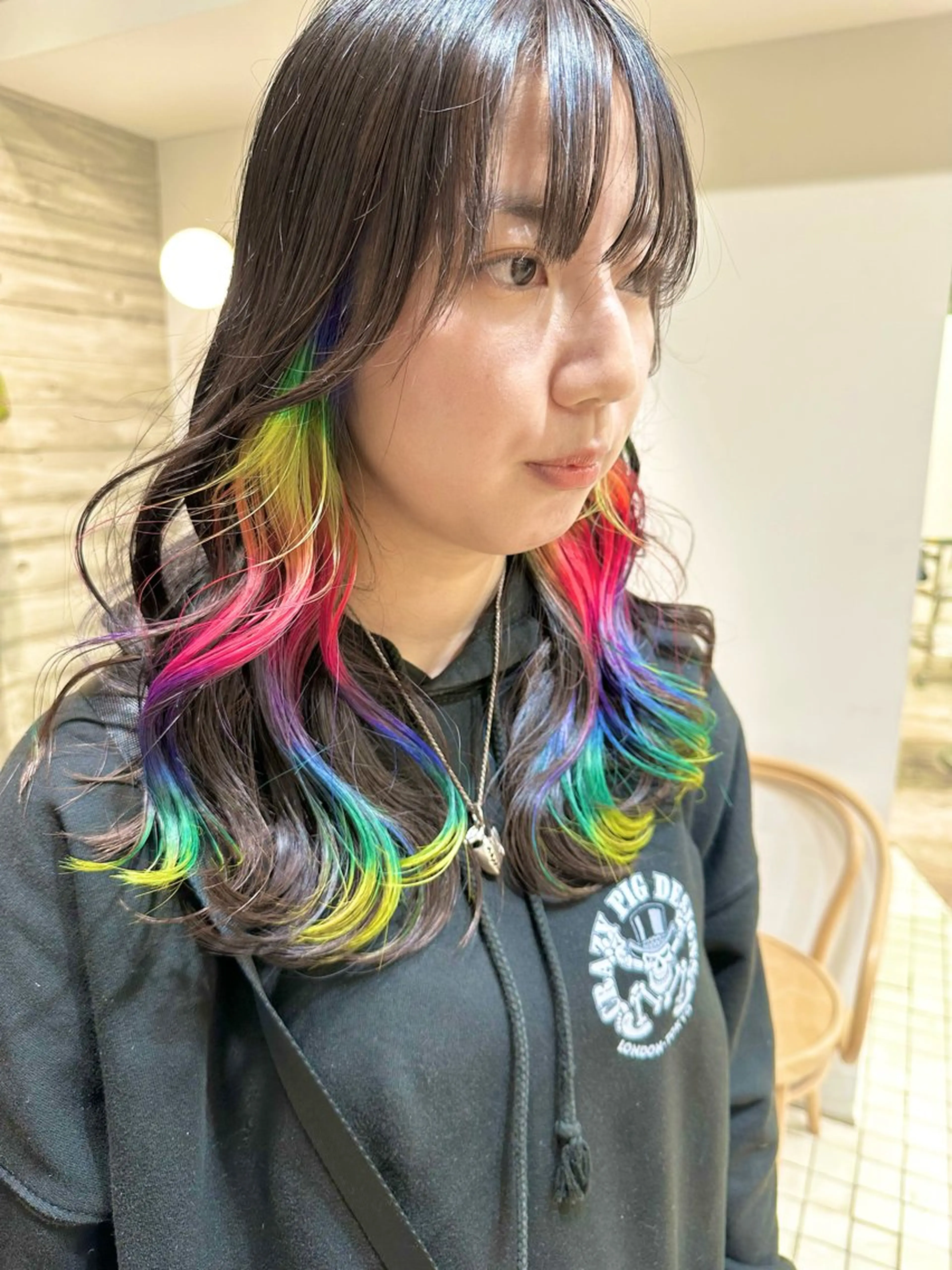 セミロング カラー ヘアカラー トリートメント ヘッドスパ ヘアセット kai .のヘアスタイル