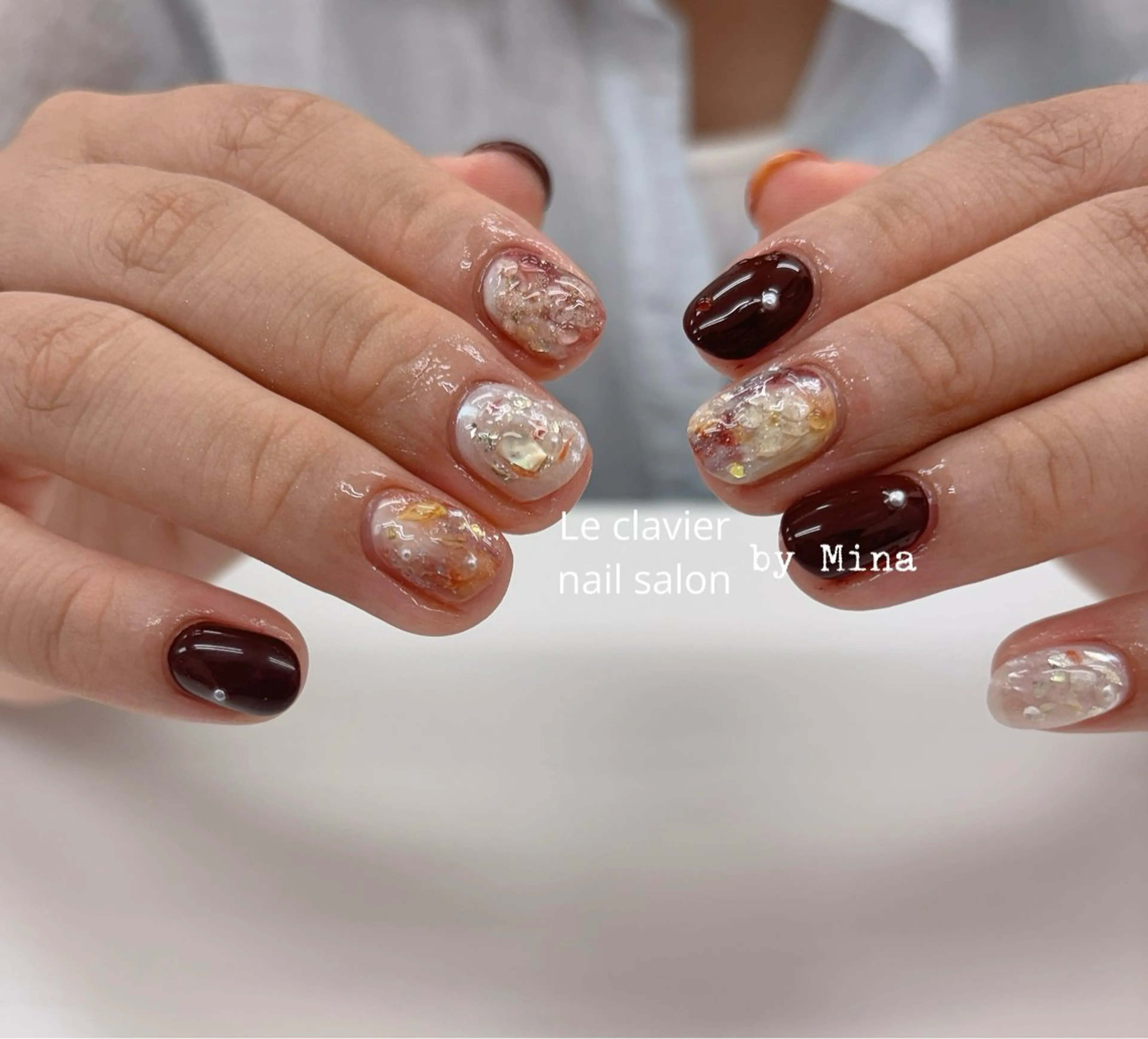 ネイル アートネイル 長さ出し ジェルネイル パラジェル スカルプネイル Mina Nailのネイルデザイン