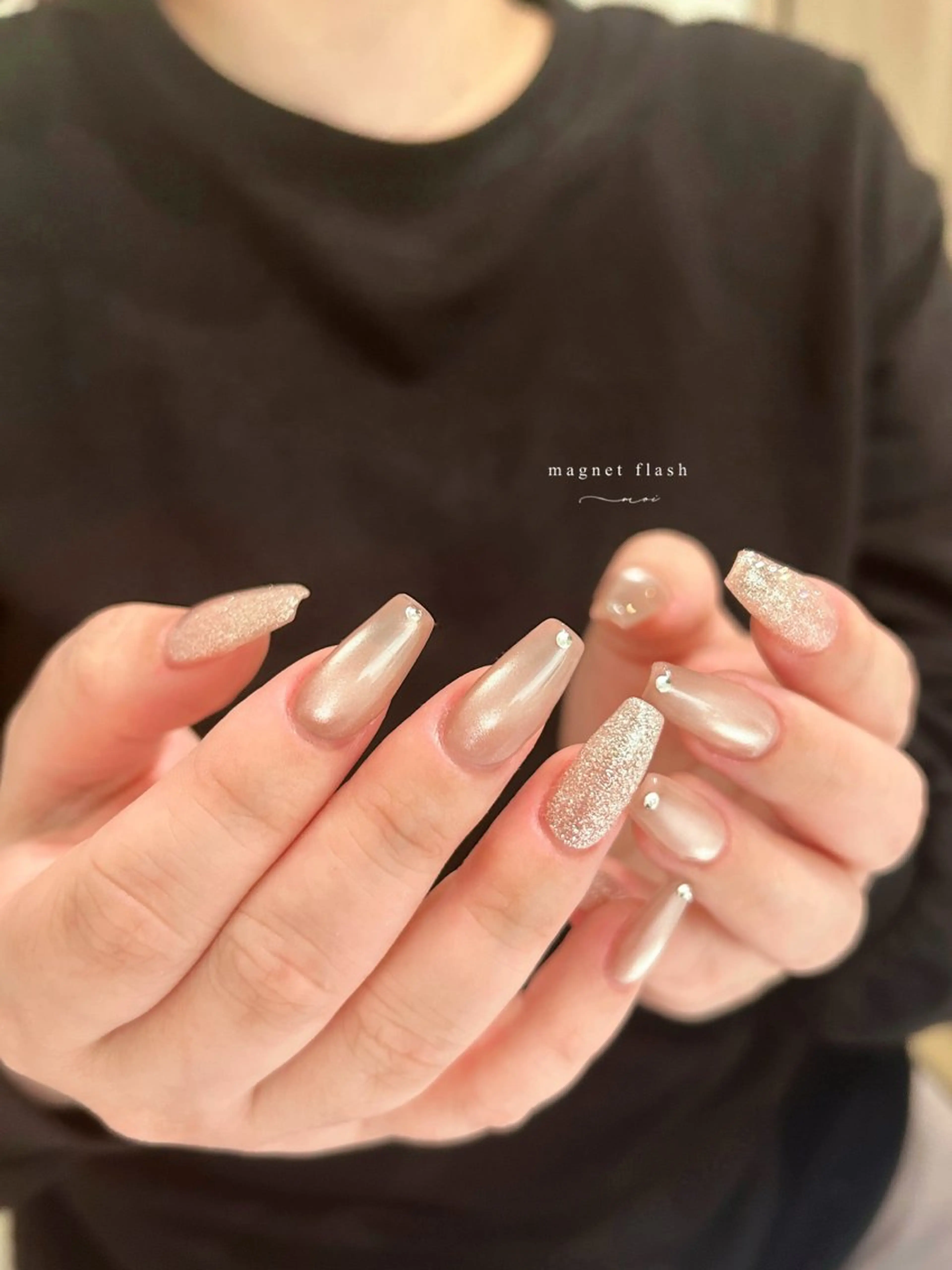 ネイル マグネットネイル ストーンネイル ハンドネイル nail salon moiのネイルデザイン
