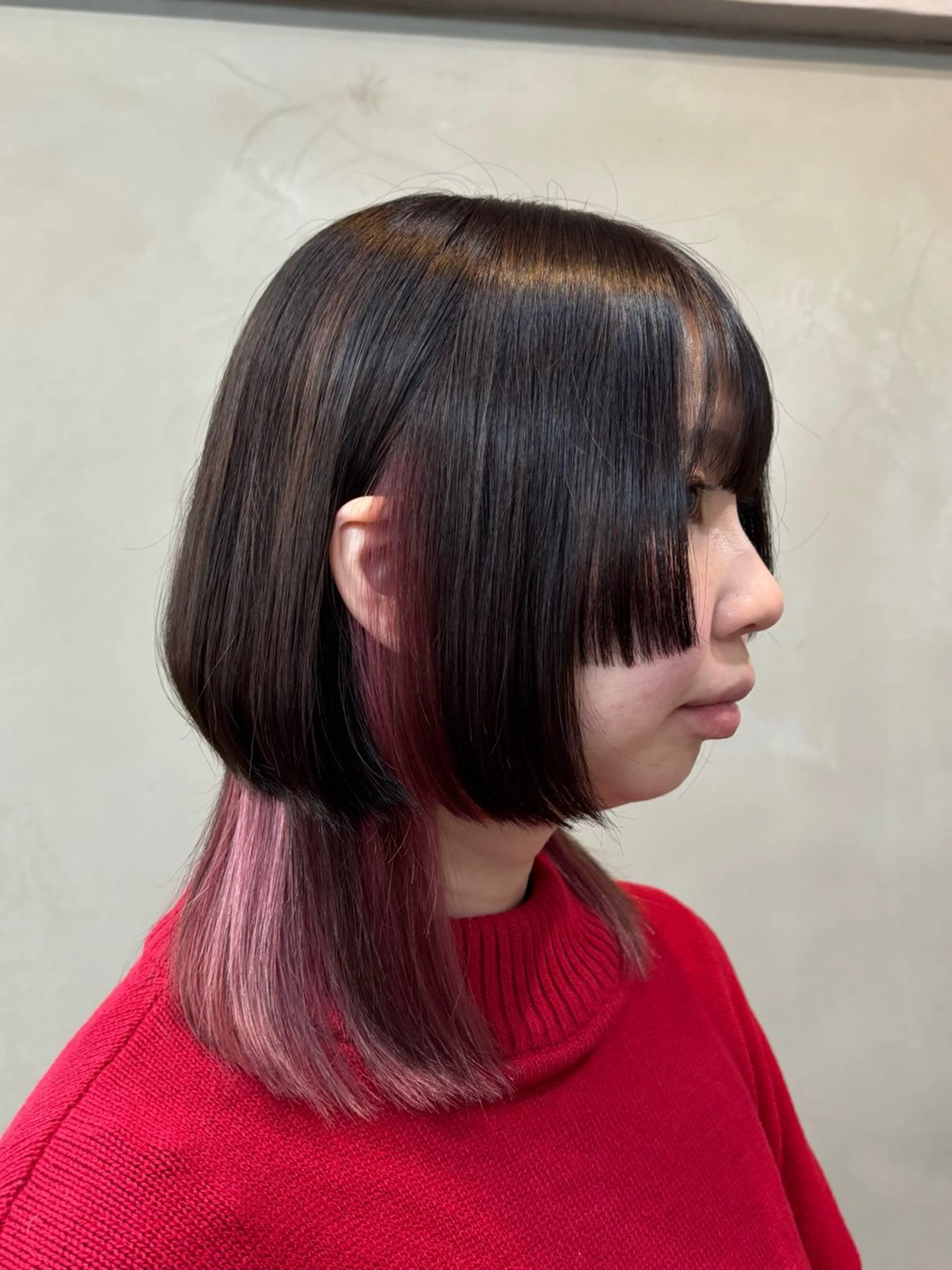 ミディアム ウルフカット カット ヘアカラー 髪質改善ストレート/ ブリーチ／渋谷　福田のヘアスタイル