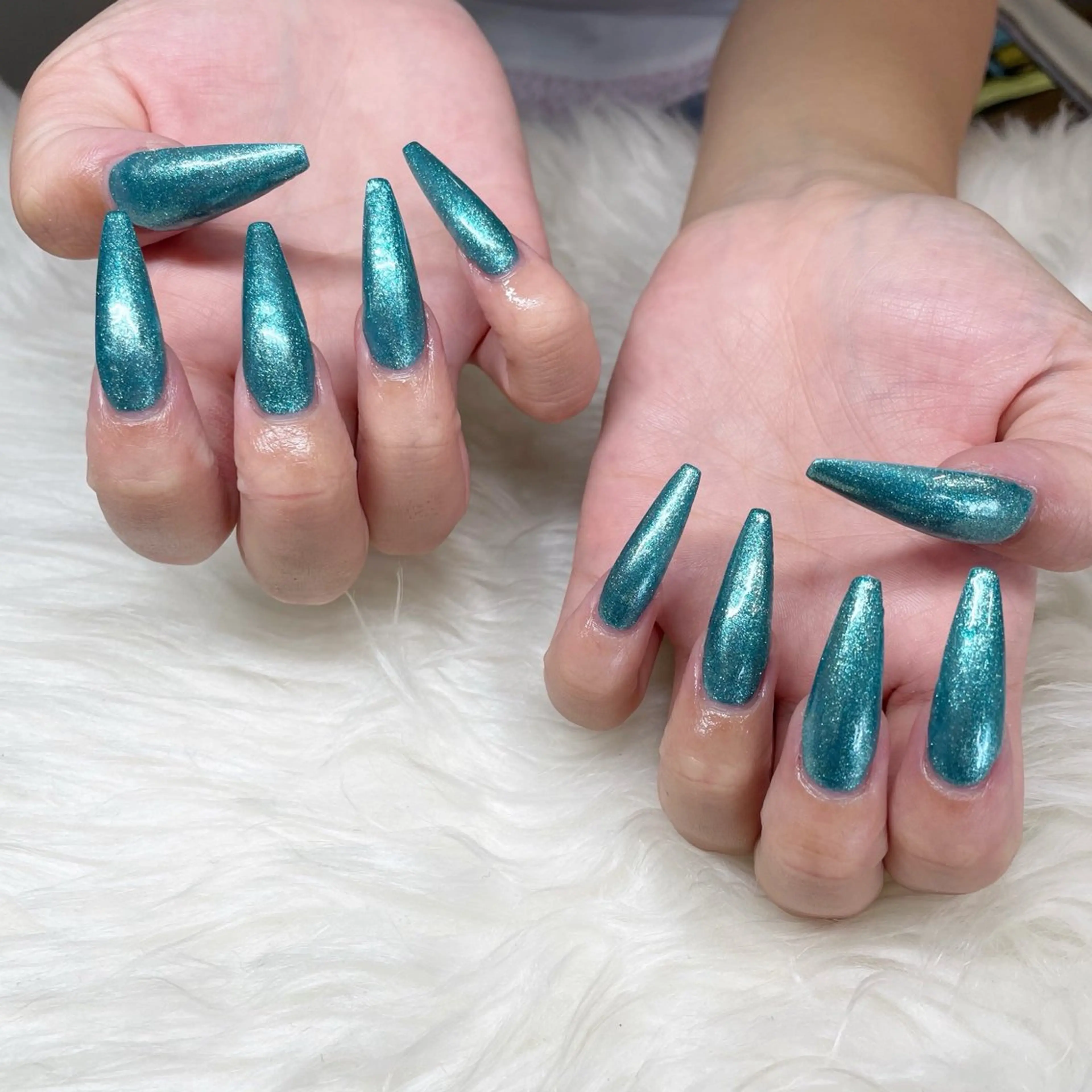 オフ無【HAND】長さ出し10本＋ワンカラー/ラメ/ラメグラの写真