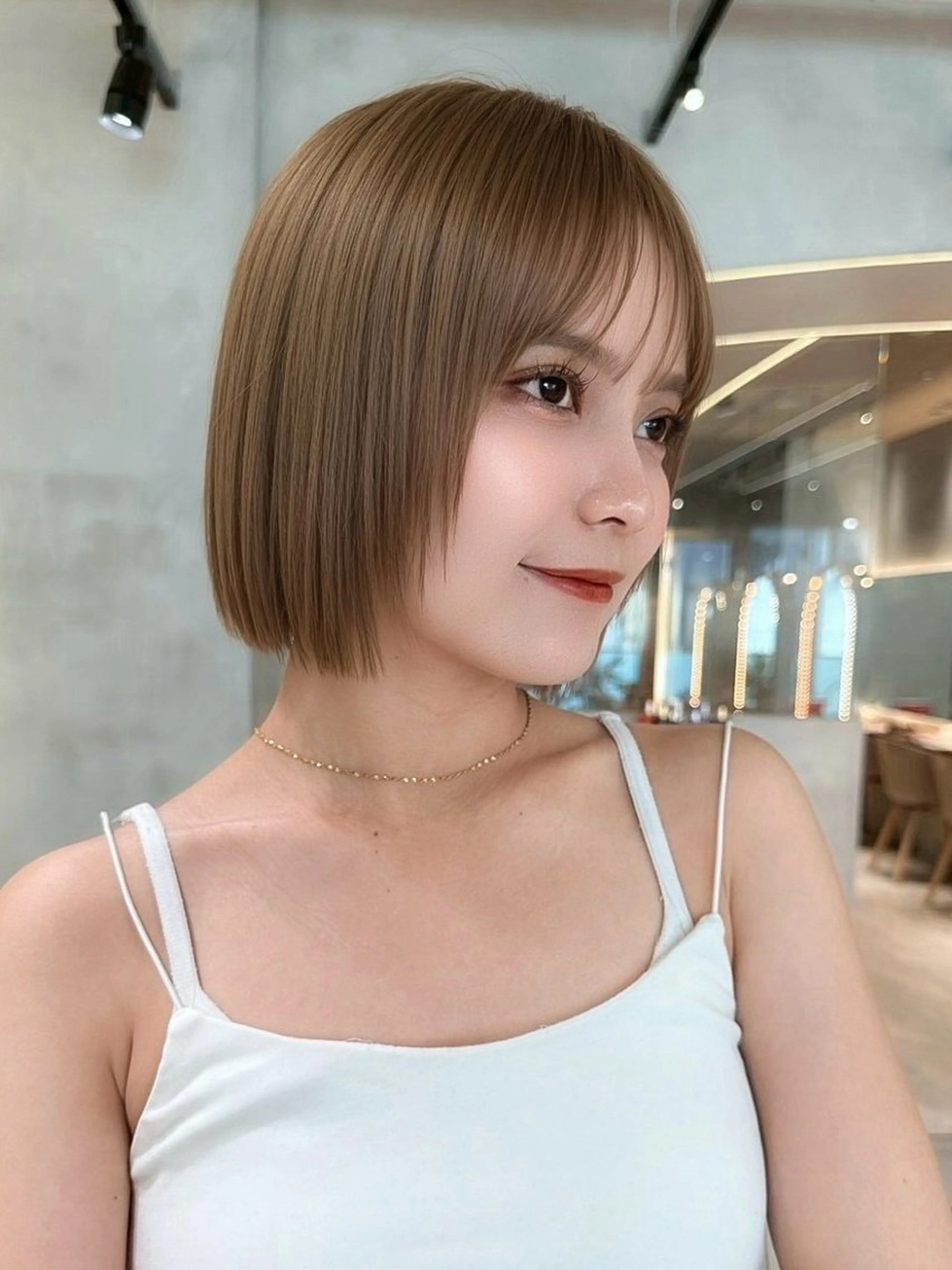 ショート カラー ヘアアレンジ 縮毛矯正🤍 盛れるボブ/ひかりのヘアスタイル