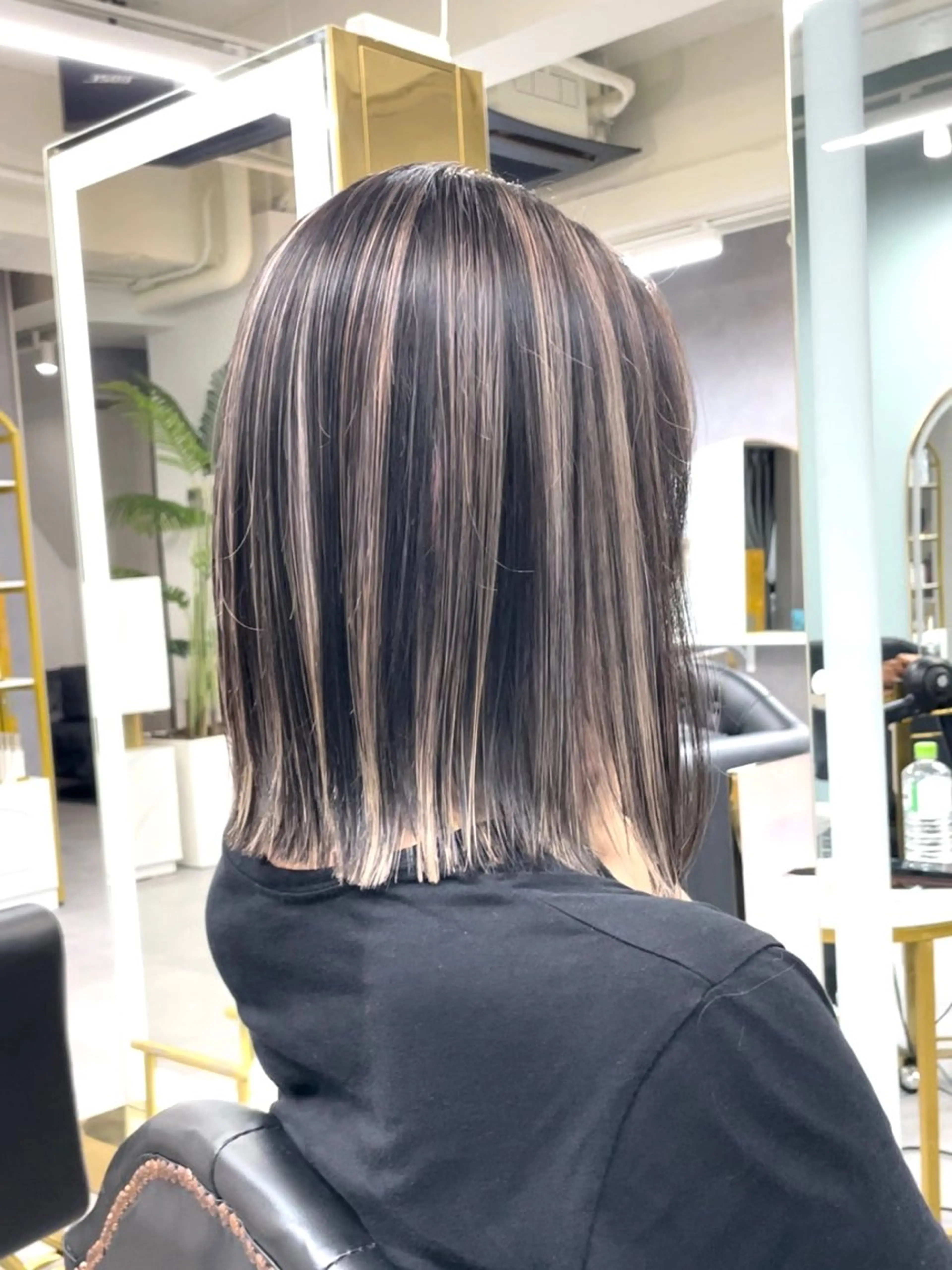 ミディアム バレイヤージュ/ハイ ライト/庄司鉄平のヘアスタイル