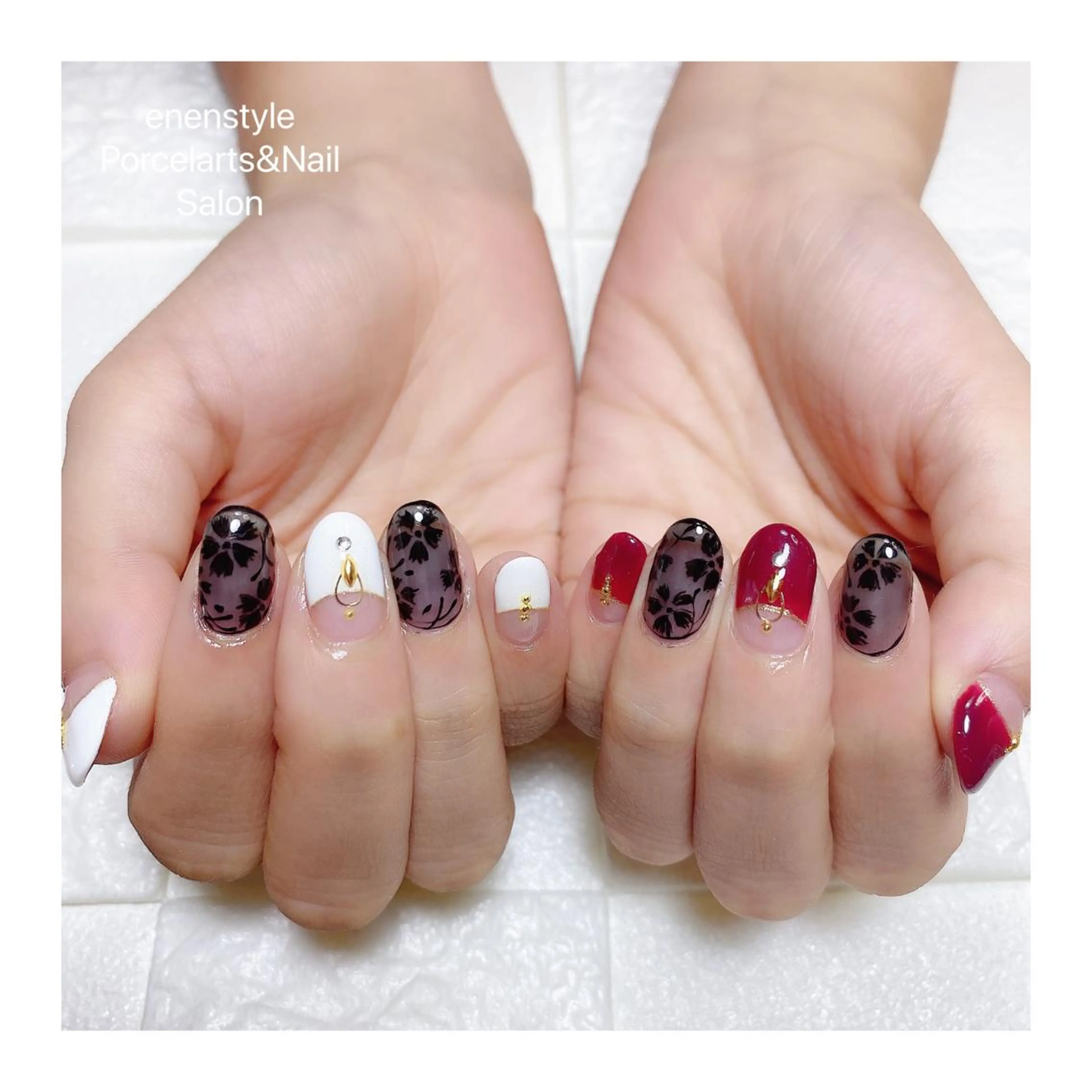 ミディアム ネイル ハンドネイル 👑enen style👑のネイルデザイン