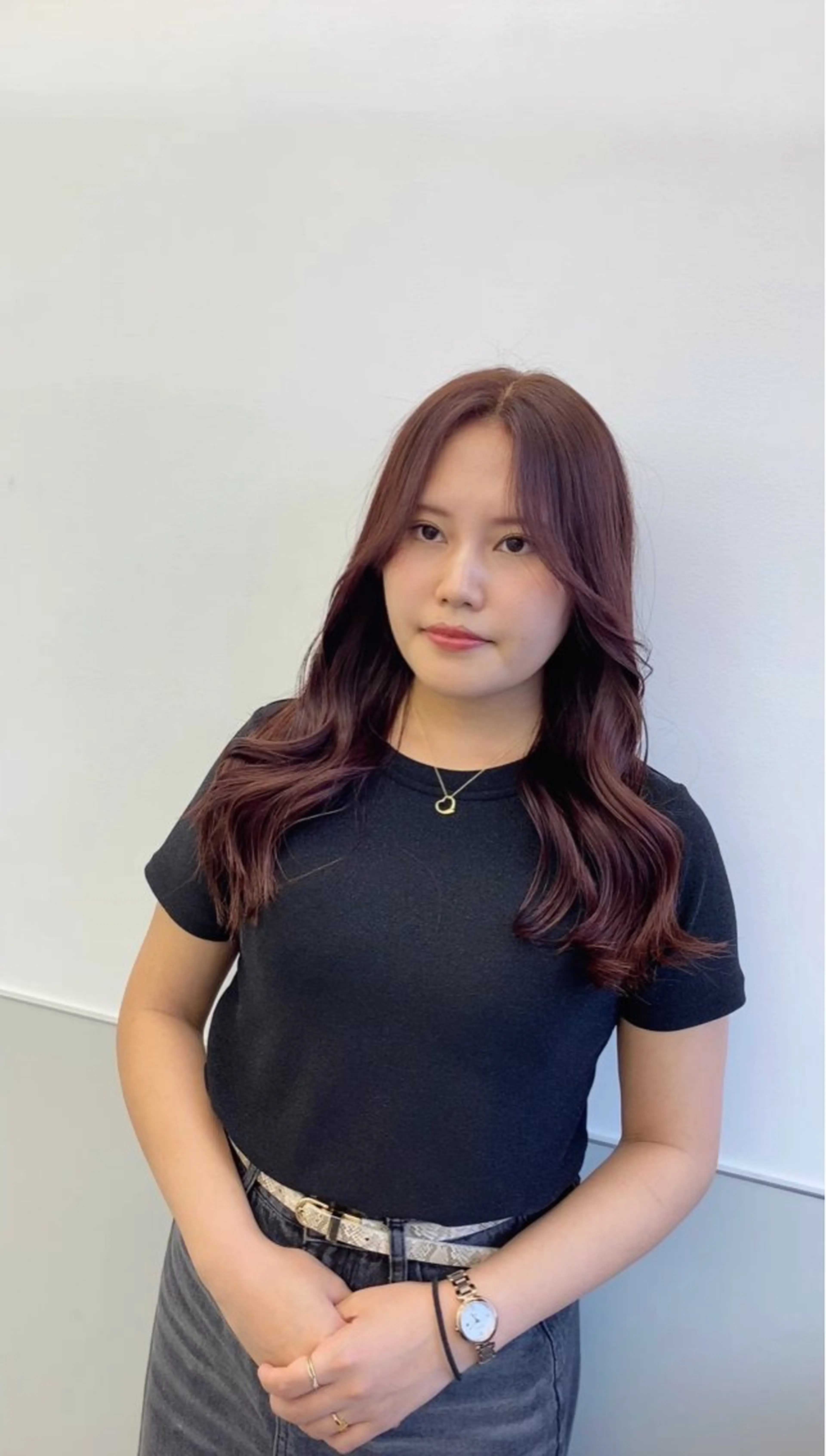 ロング カラー レッドカラー 韓国風ヘア レイヤーカット カット ヘアカラー トリートメント 韓国ヘア🇰🇷 スズキのヘアスタイル