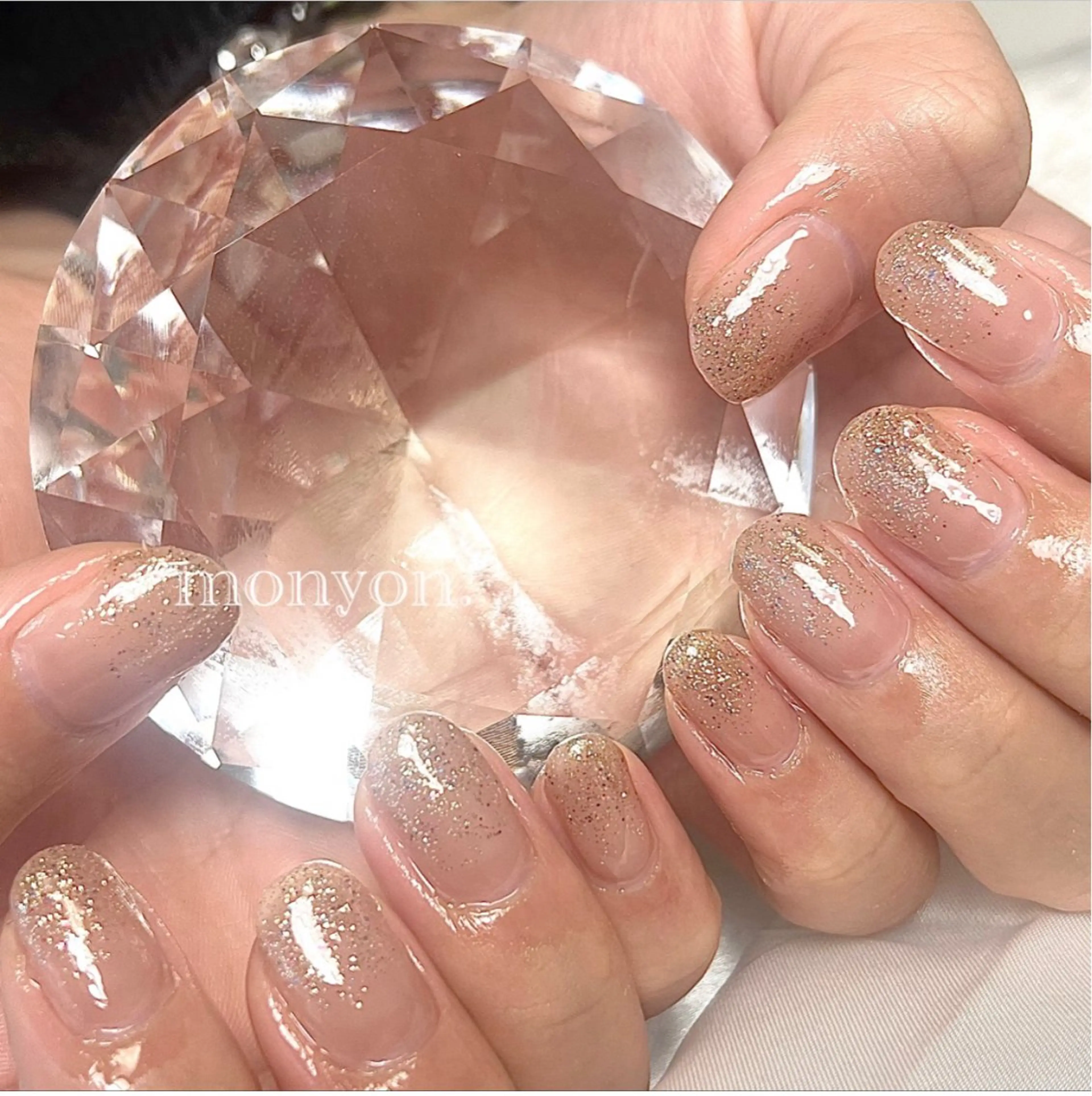 ネイル ラメ(グリッター) ラメグラデーション オフィスネイル etoile filanteのネイルデザイン