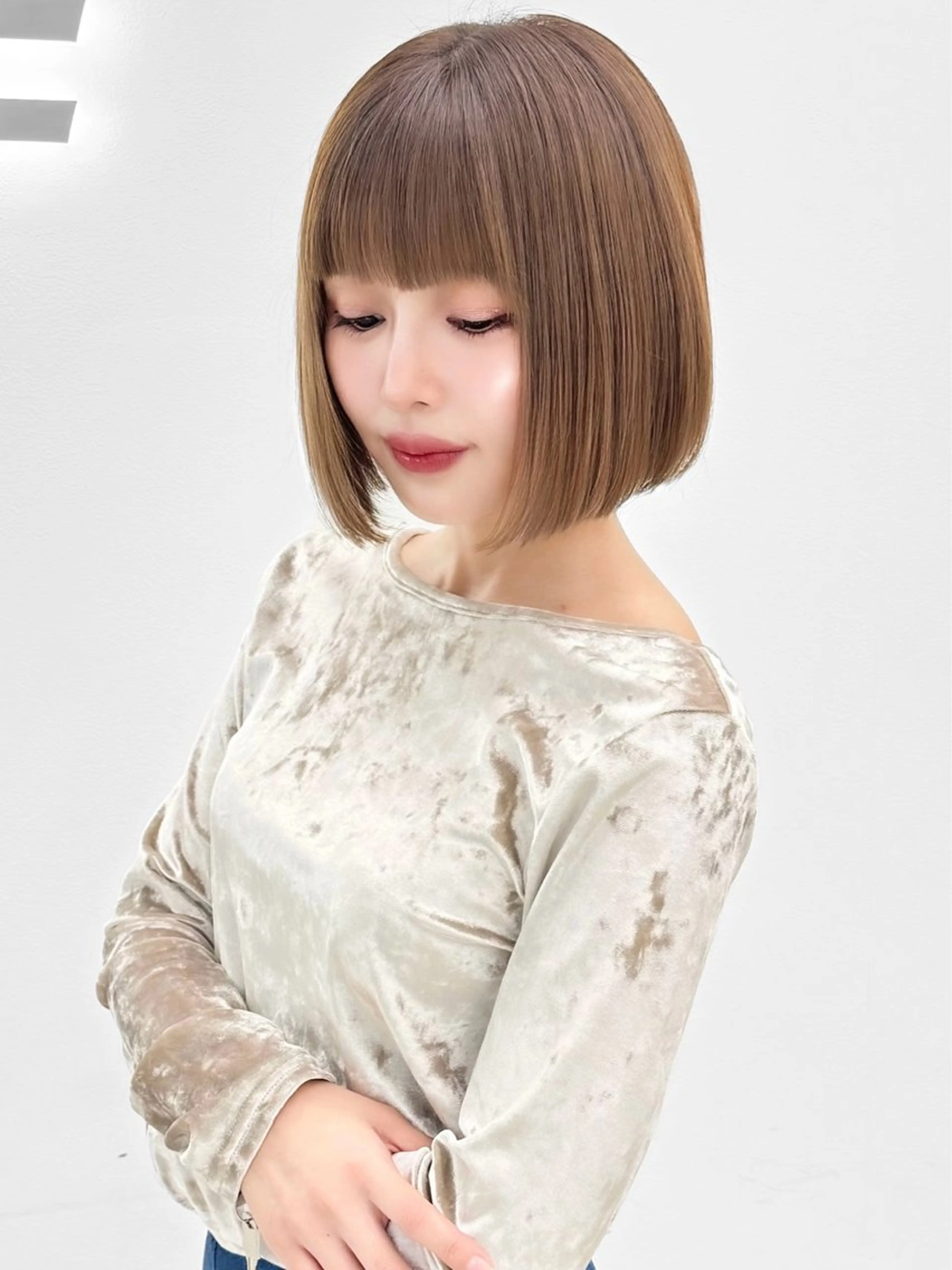 ショート カラー ヘアアレンジ カット トリートメント ヘアセット 縮毛矯正🤍 盛れるボブ/ひかりのヘアスタイル