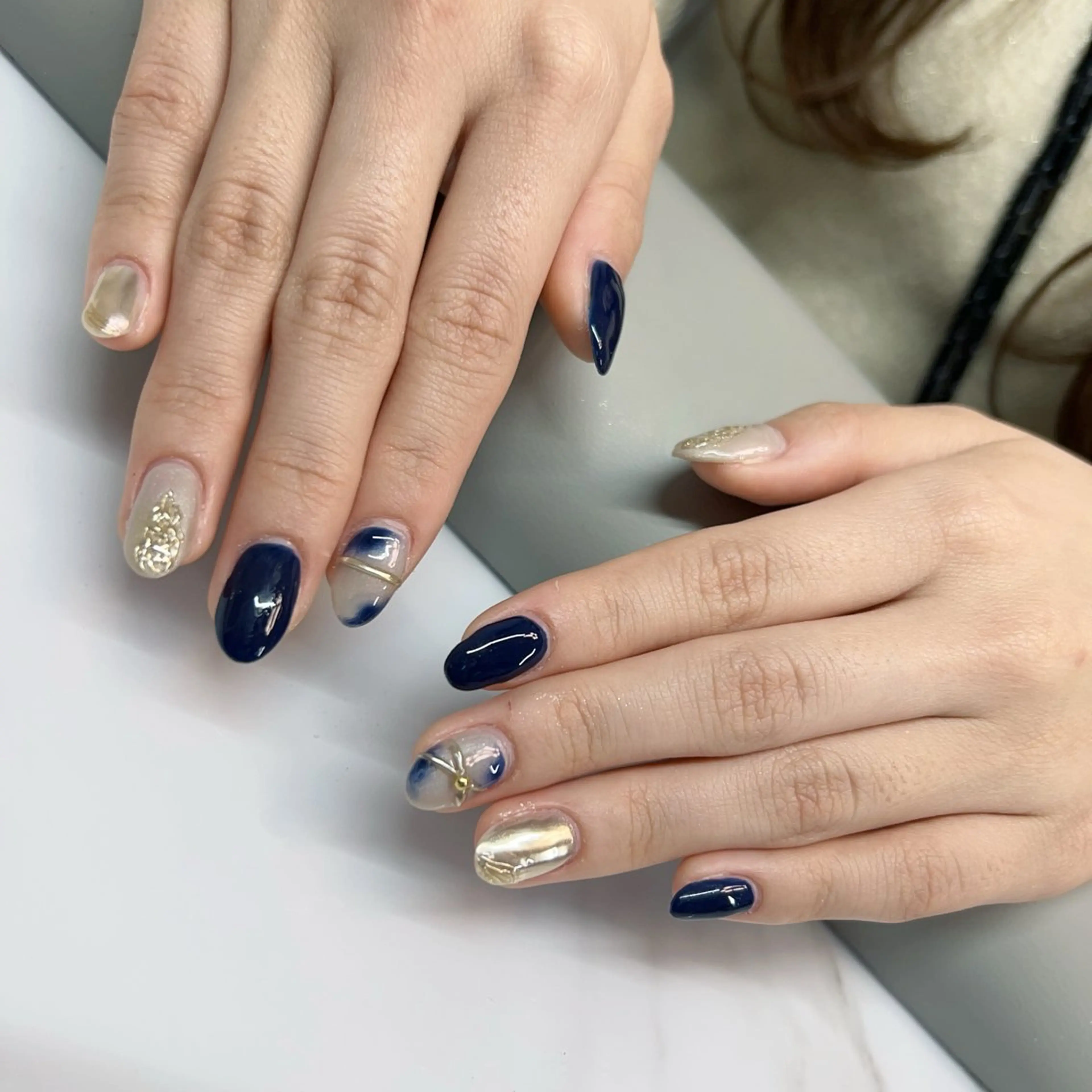 ネイル 成人式 フレンチネイル ジェルネイル グラデーション マグネットネイル ハンドネイル Rika  nail cocoのネイルデザイン