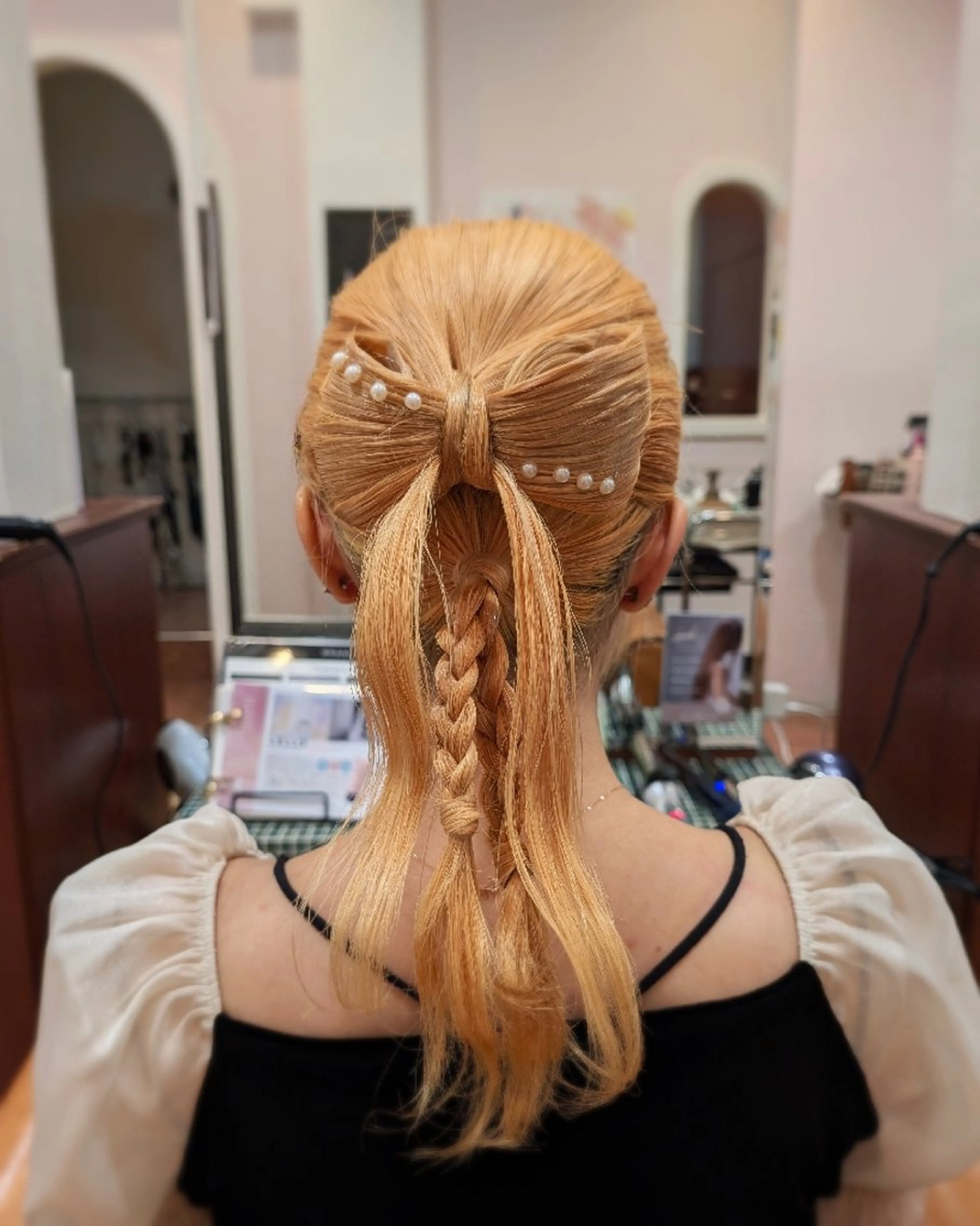 ミディアム ヘアアレンジ ヘアセット ブランシェ勝川南口店 石原 あゆみのマツエク・マツパデザイン