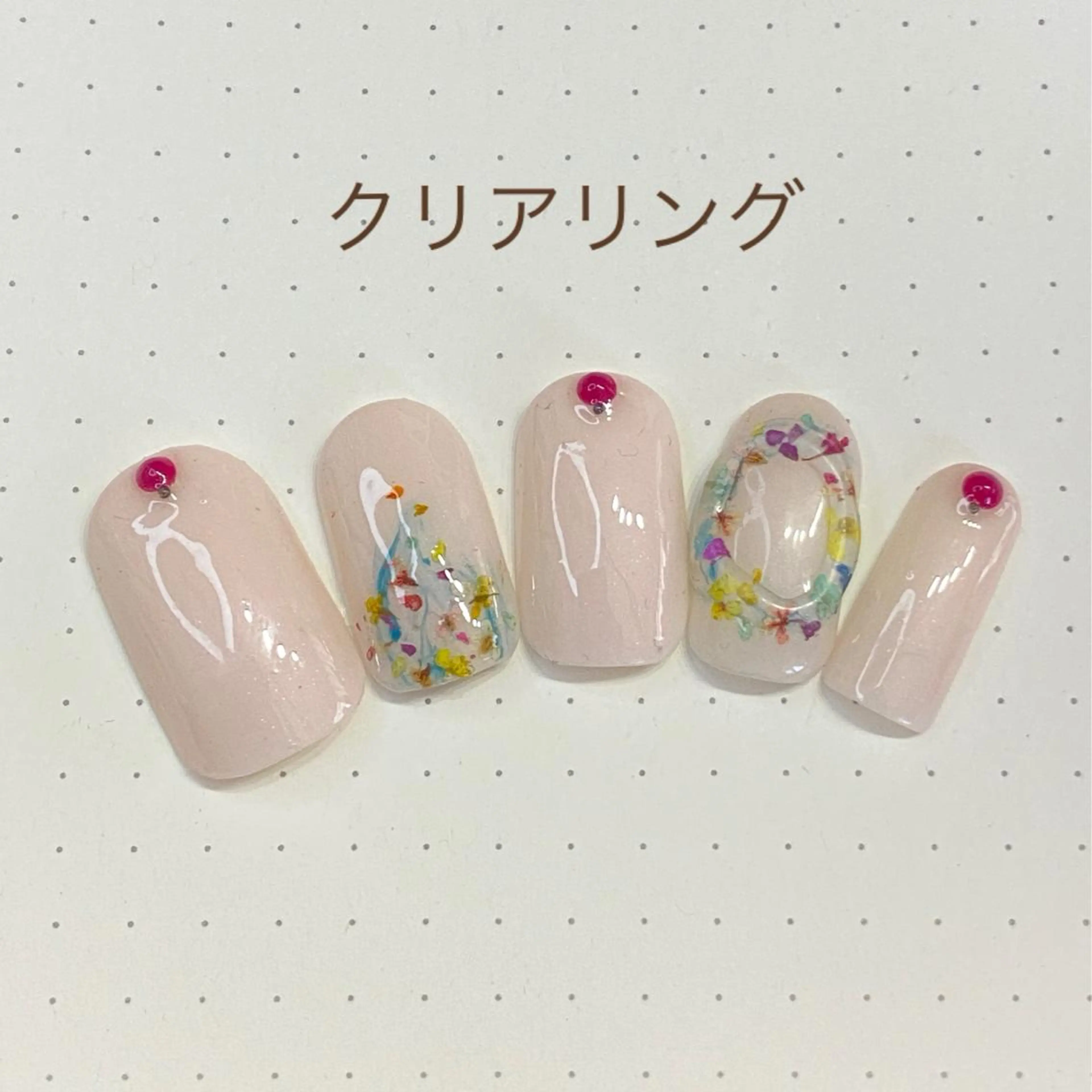 ネイル アートネイル クリアネイル フラワーネイル ぷっくりネイル ネイリスト aicoのネイルデザイン
