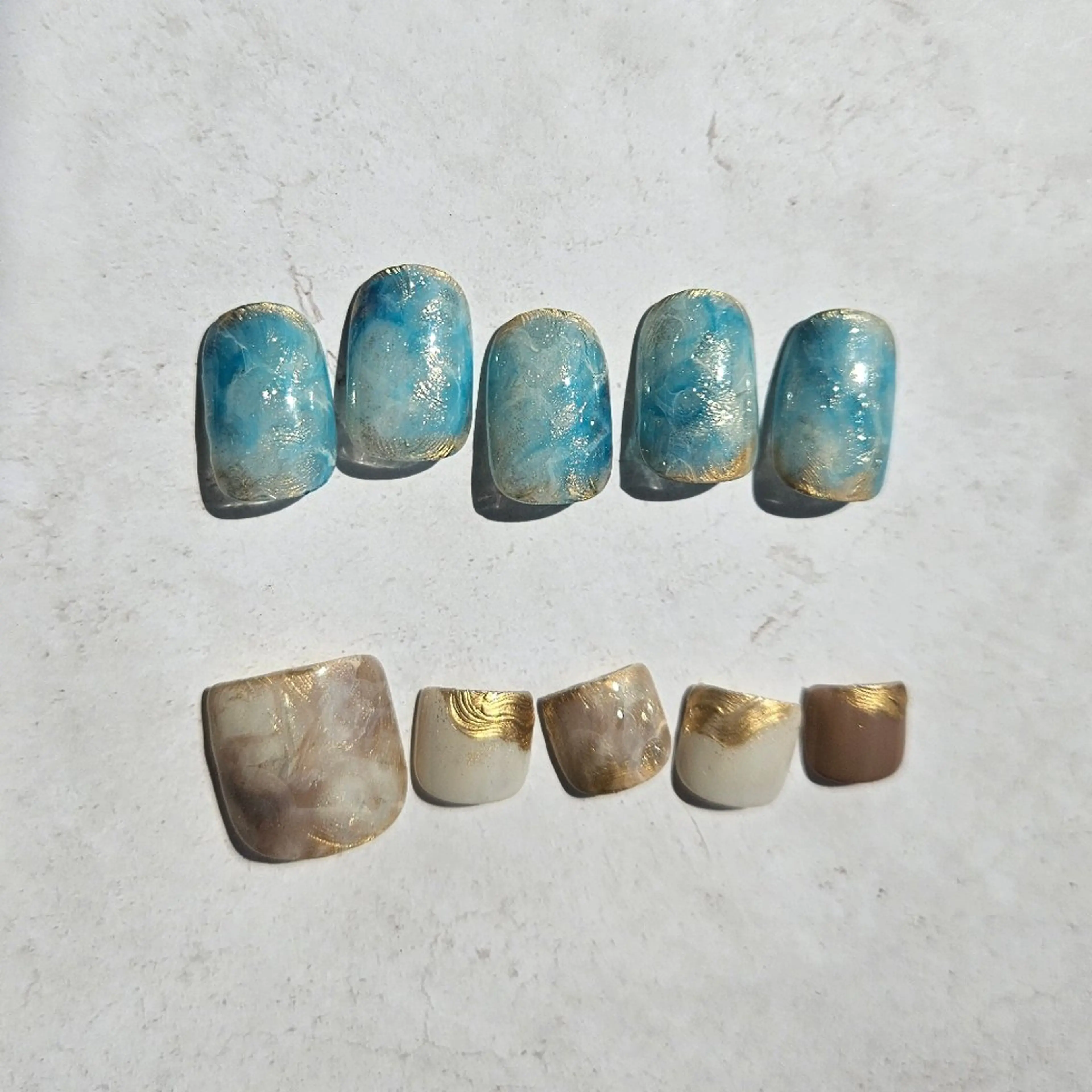 ネイル フットネイル 大理石ネイル(マーブル) おそろいネイル フットネイル Nailsalon manoのネイルデザイン