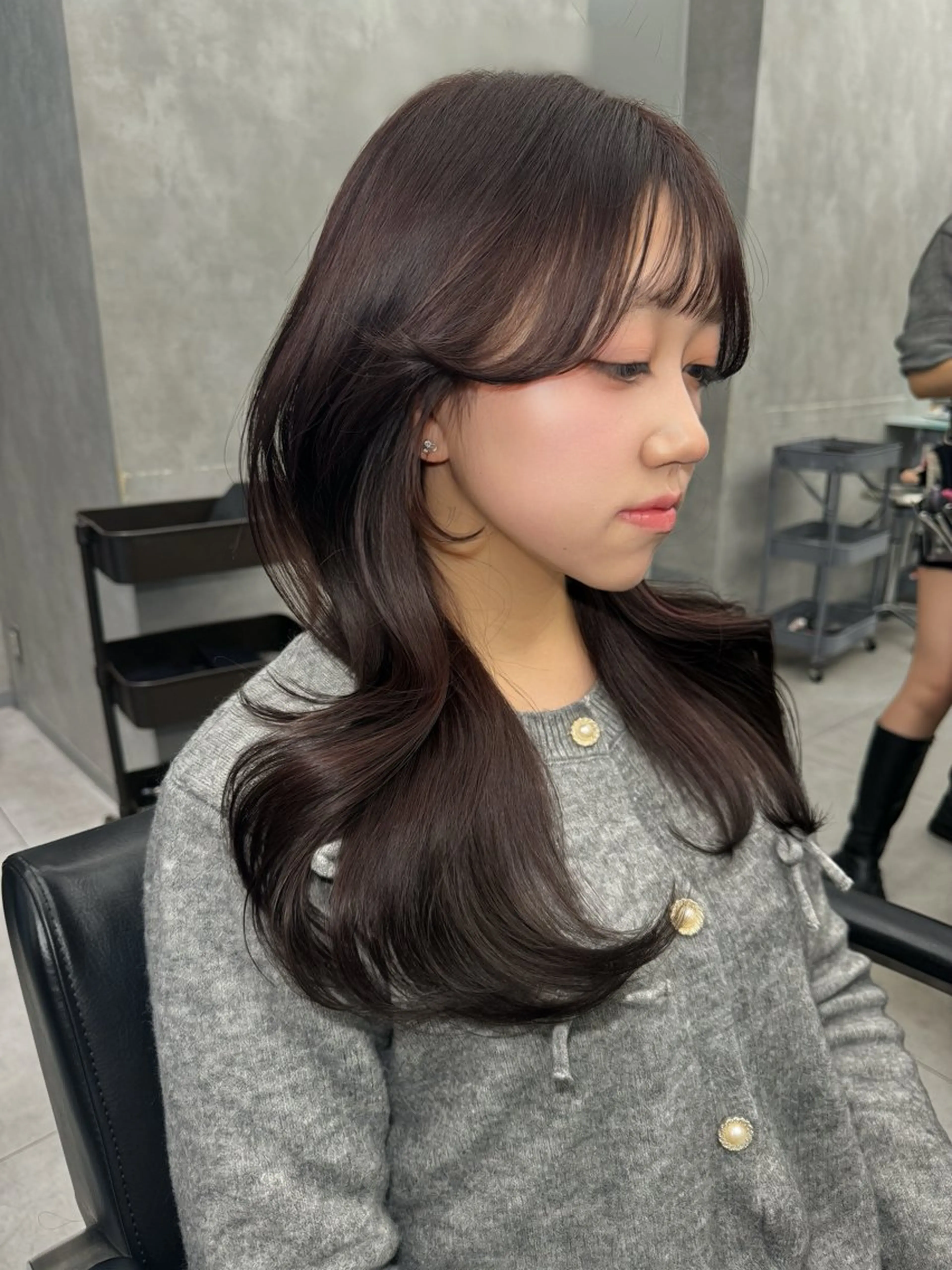 ロング カラー 透明感カラー レイヤーカット 似合わせカット カット ヘアカラー トリートメント 水光カラー/ブリーチ ⛓️京都/凜音のヘアスタイル