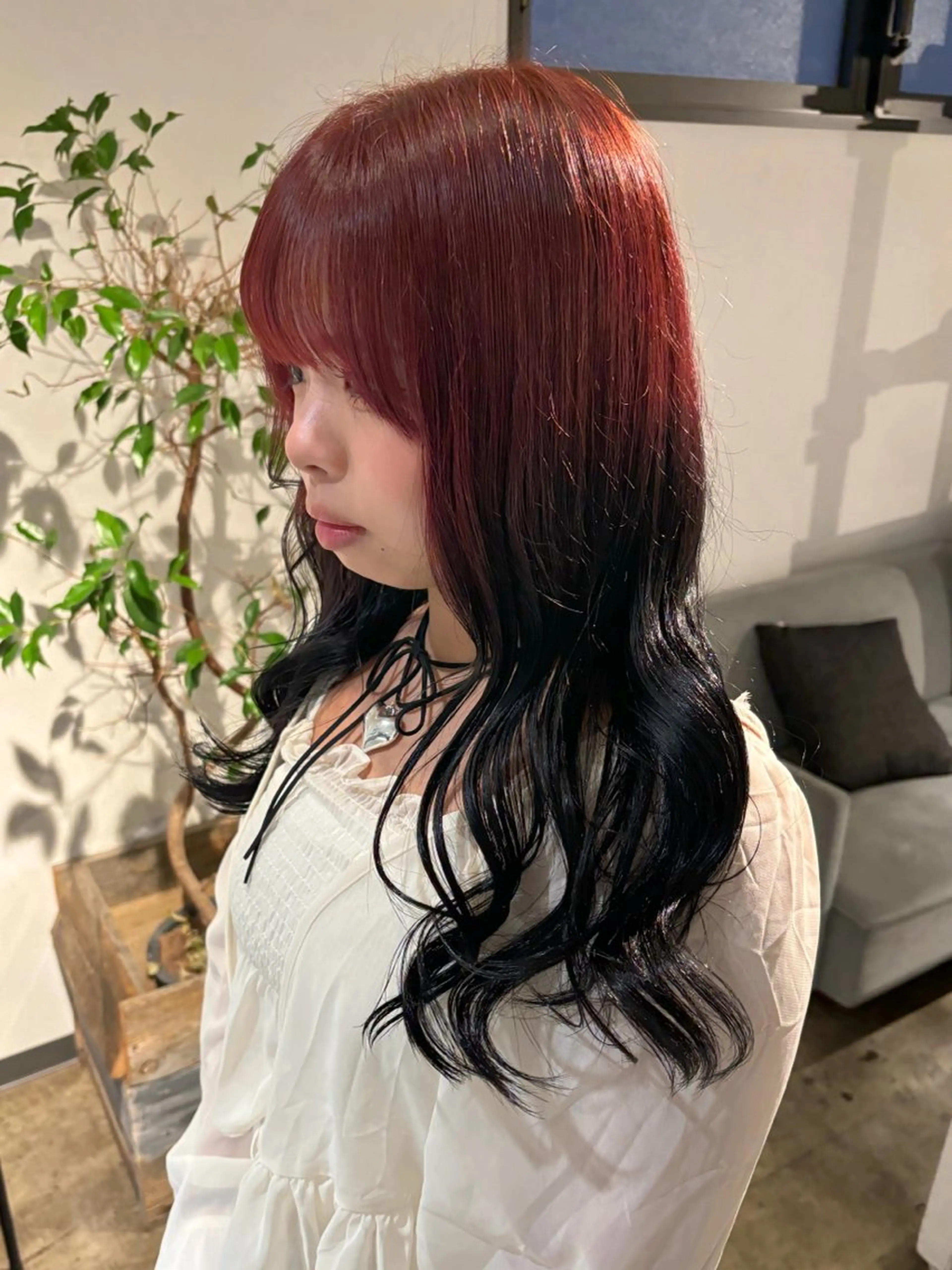 ロング カラー ブリーチ ケアカラー ダブルカラー グラデーションカラー ブリーチなしカラー ヘアカラー トリートメント ヘッドスパ 暖色カラー🍒 ケアブリーチ/akiのヘアスタイル