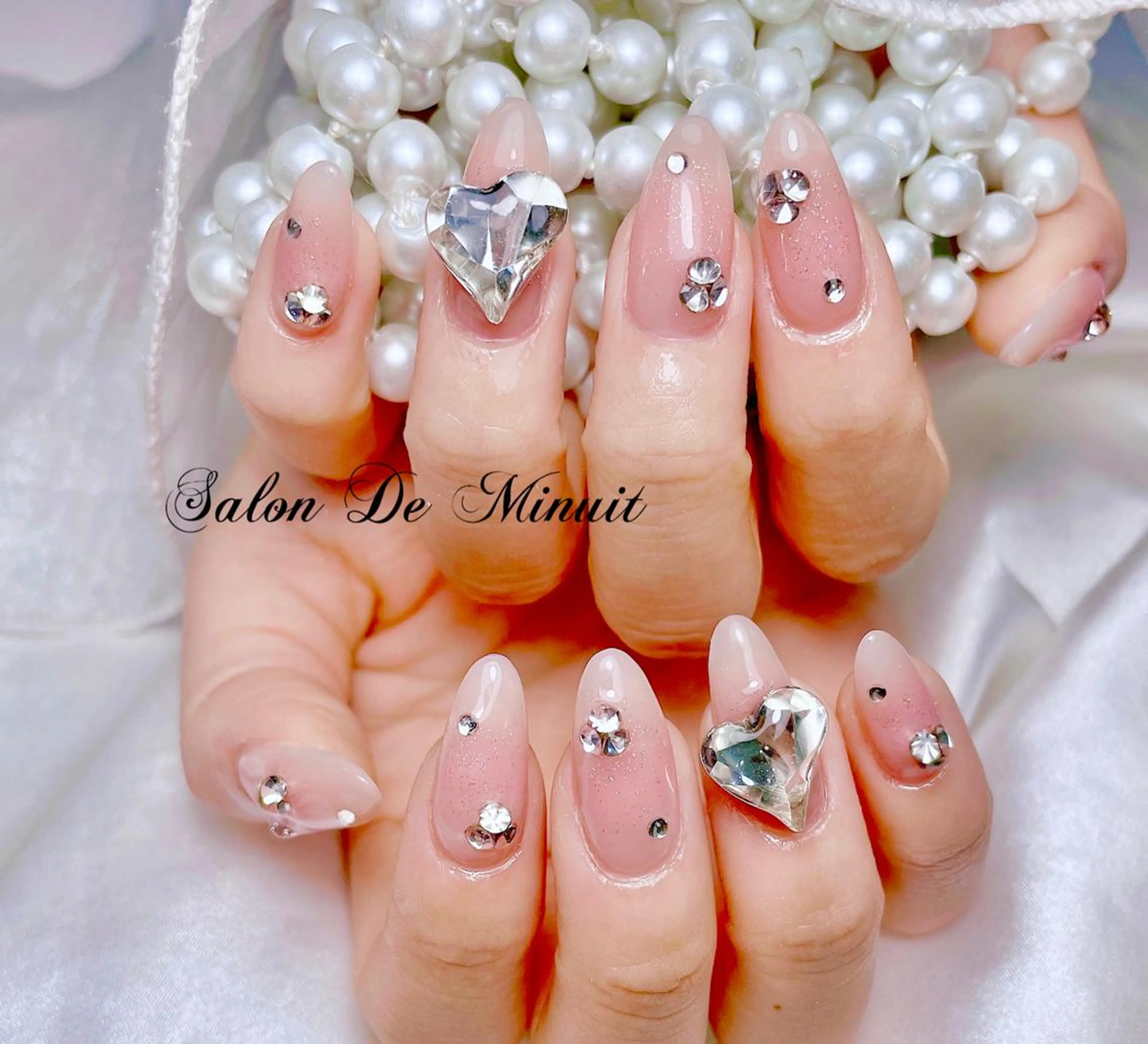 ★チップ長さだし10本ワンカラー＋ゴテゴテパーツつけ放題 ¥12980の写真