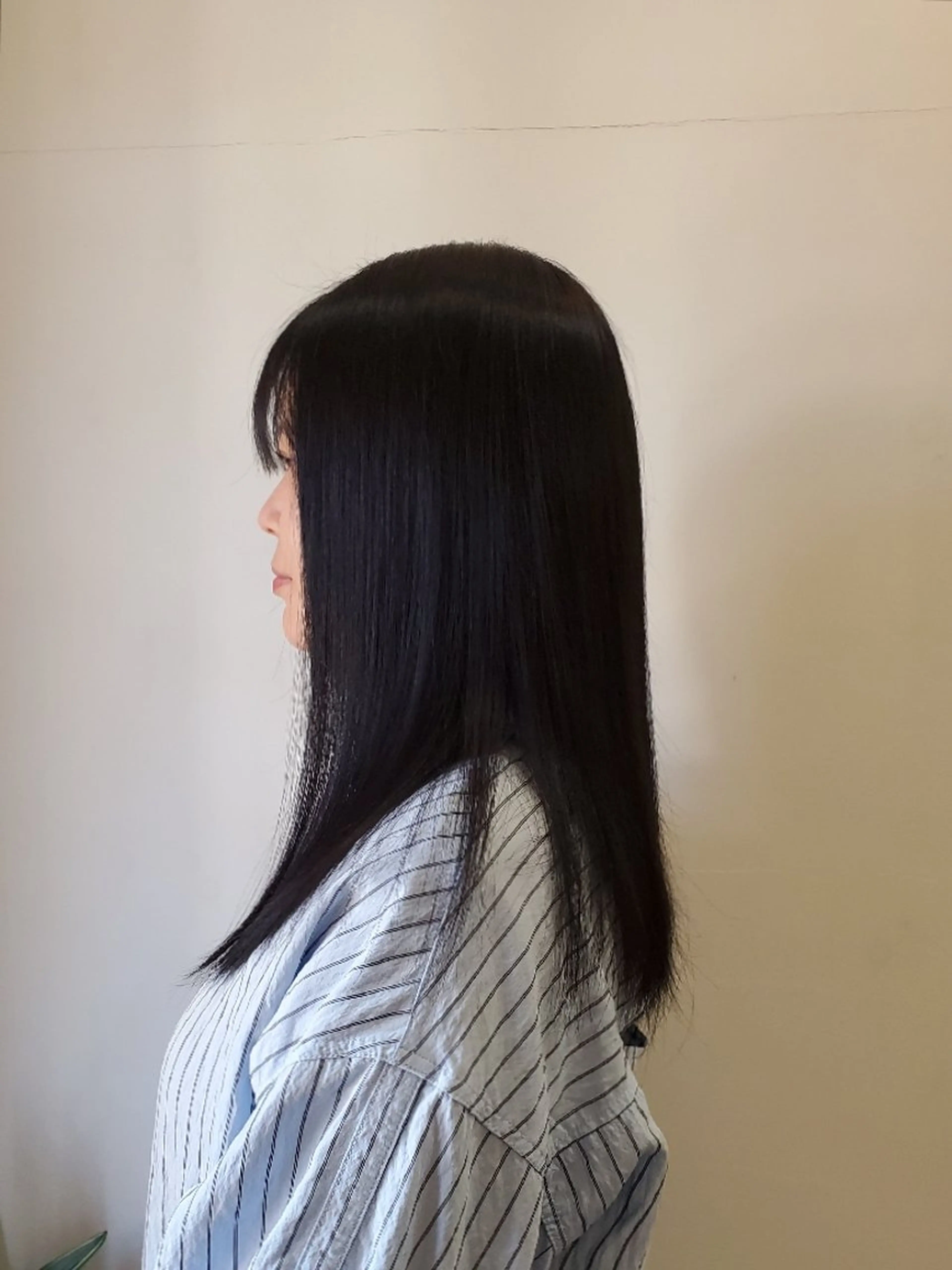 セミロング カラー 黒髪 ブルーカラー ブルーブラック cocoIohair MADO所属・カラー*スパ*マツパ 池ヶ谷多恵🤎のヘアスタイル