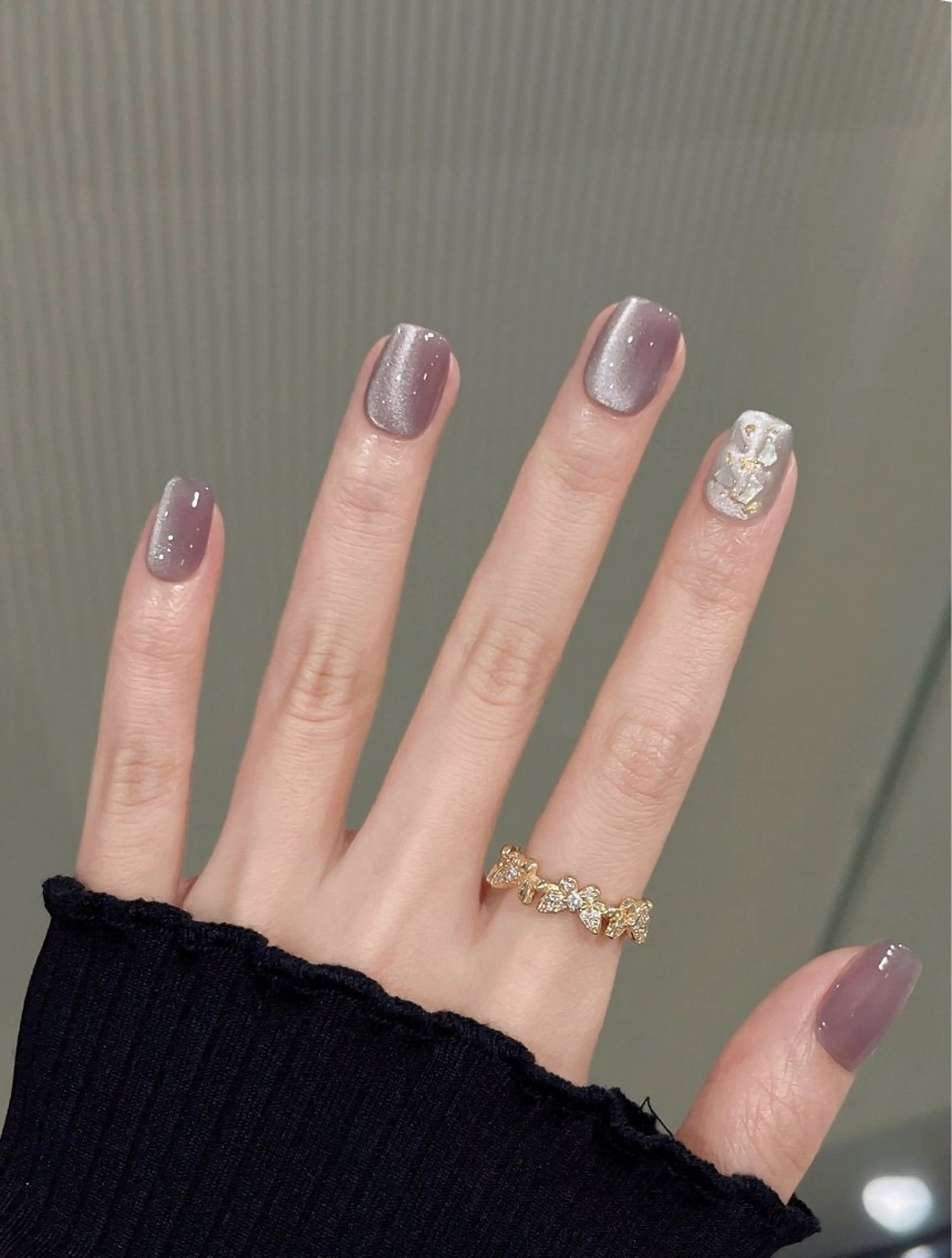 ネイル アートネイル オーロラネイル クリアネイル 長さ出し フレンチネイル ハンドネイル 佐藤 笹のネイルデザイン