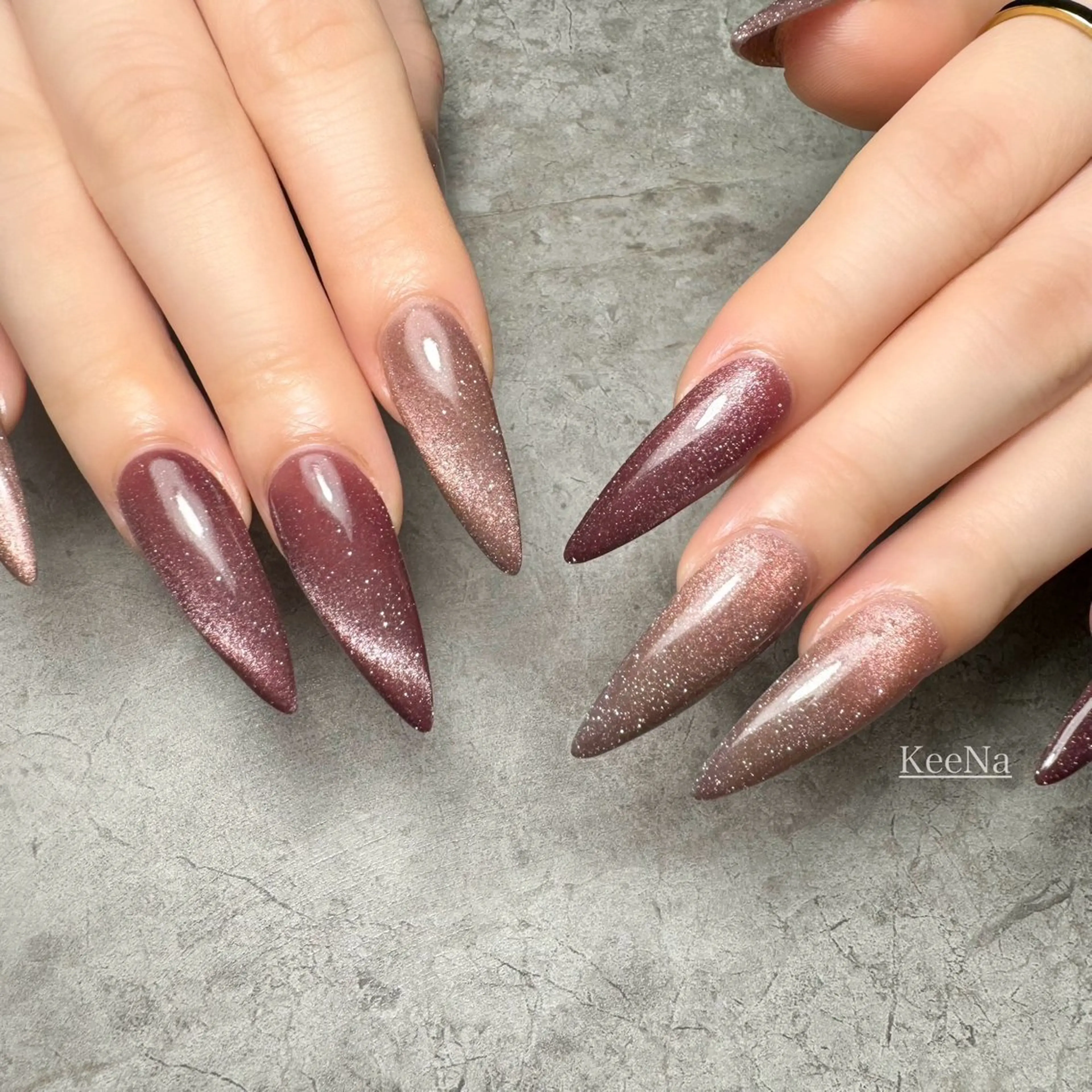 ネイル ロングネイル マグネットネイル ハンドネイル KeeNa キーナのネイルデザイン