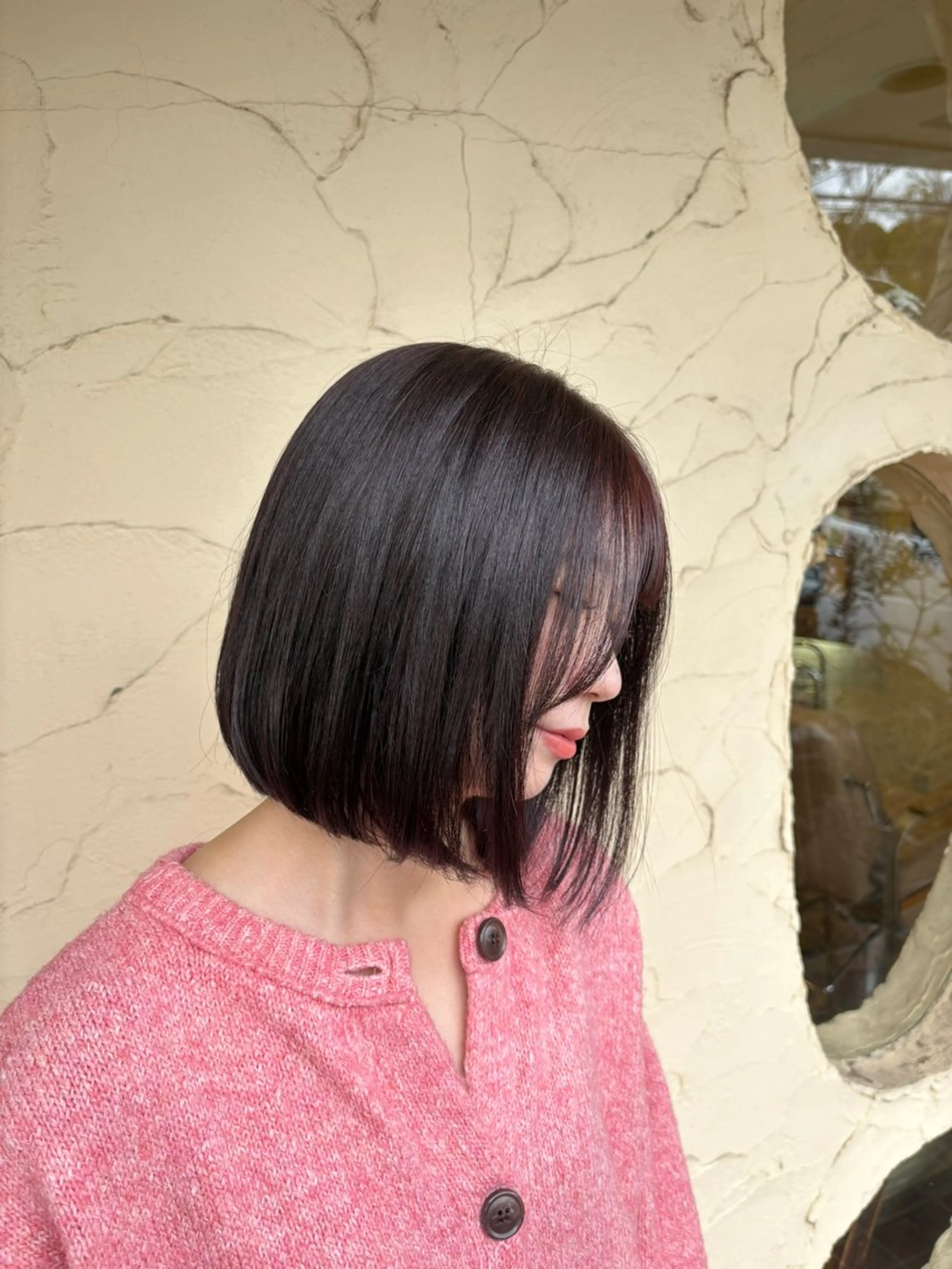 ミディアム カット ヘアカラー 柘植 雅大のヘアスタイル