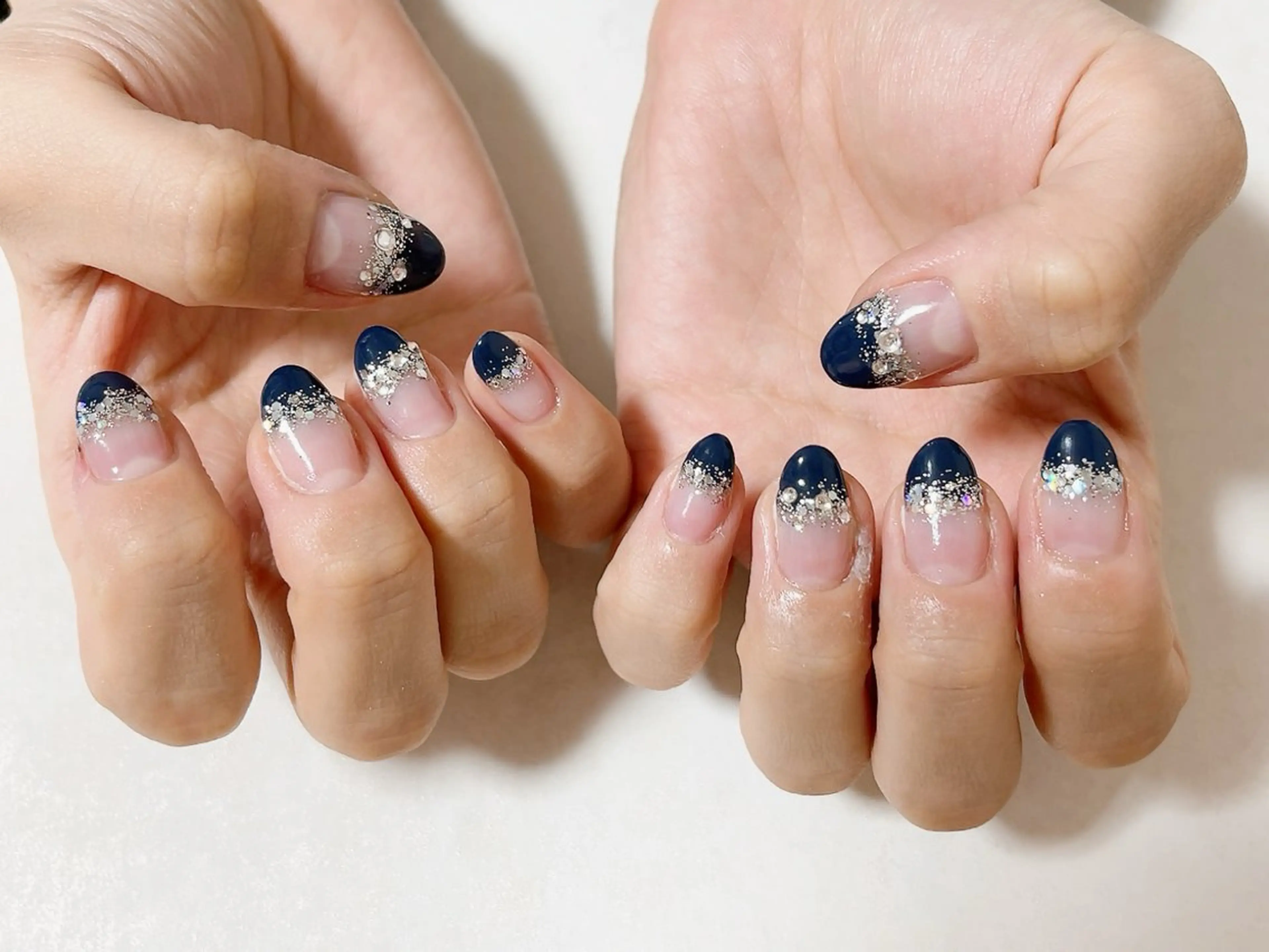 ネイル ジェルネイル 韓国ネイル メンズネイル ネイビー パラジェル kiki nail たまプラーザのネイルデザイン