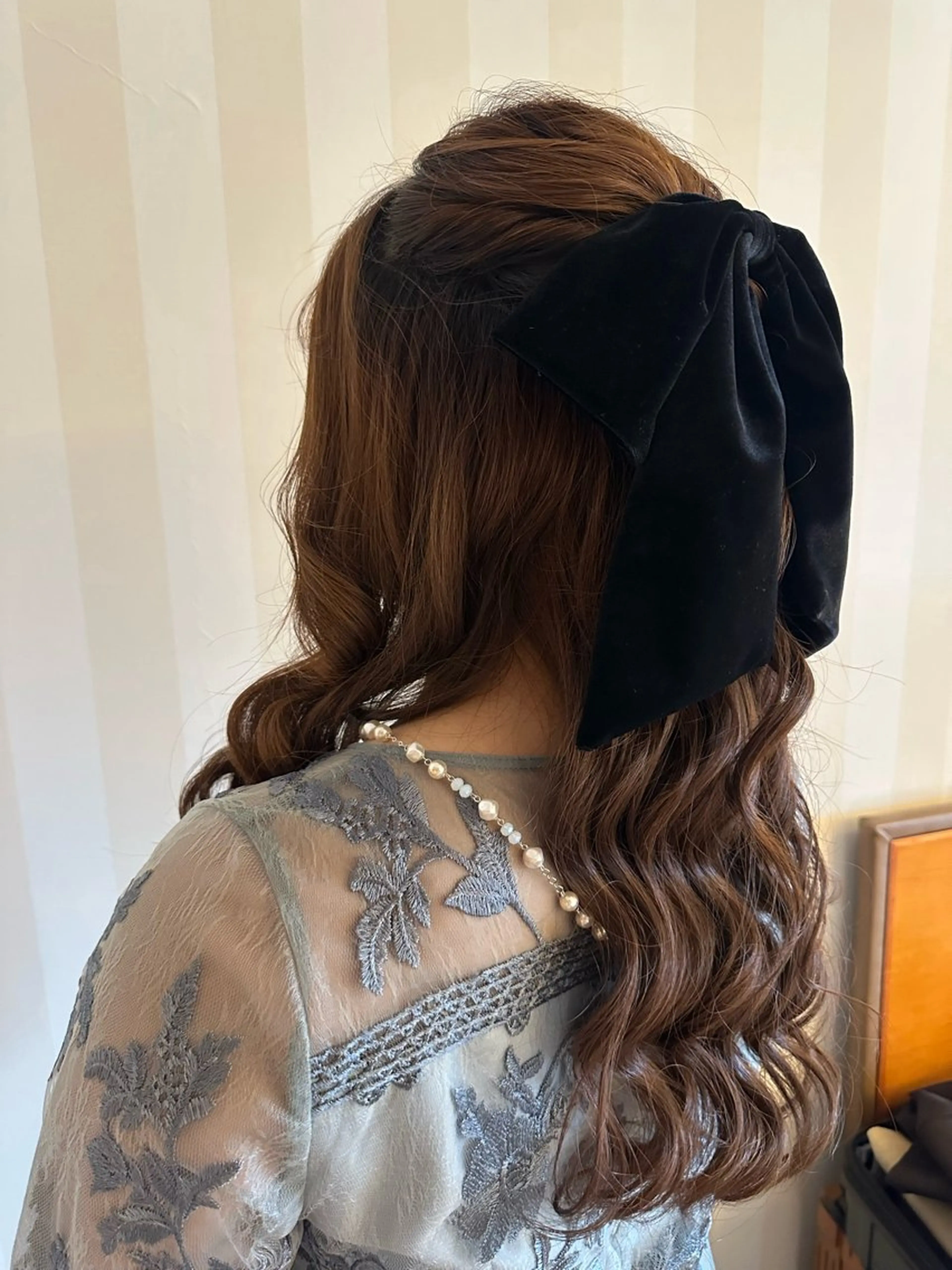 ロング ヘアアレンジ ハーフアップ ヘアセット アダチ ホノカのヘアスタイル