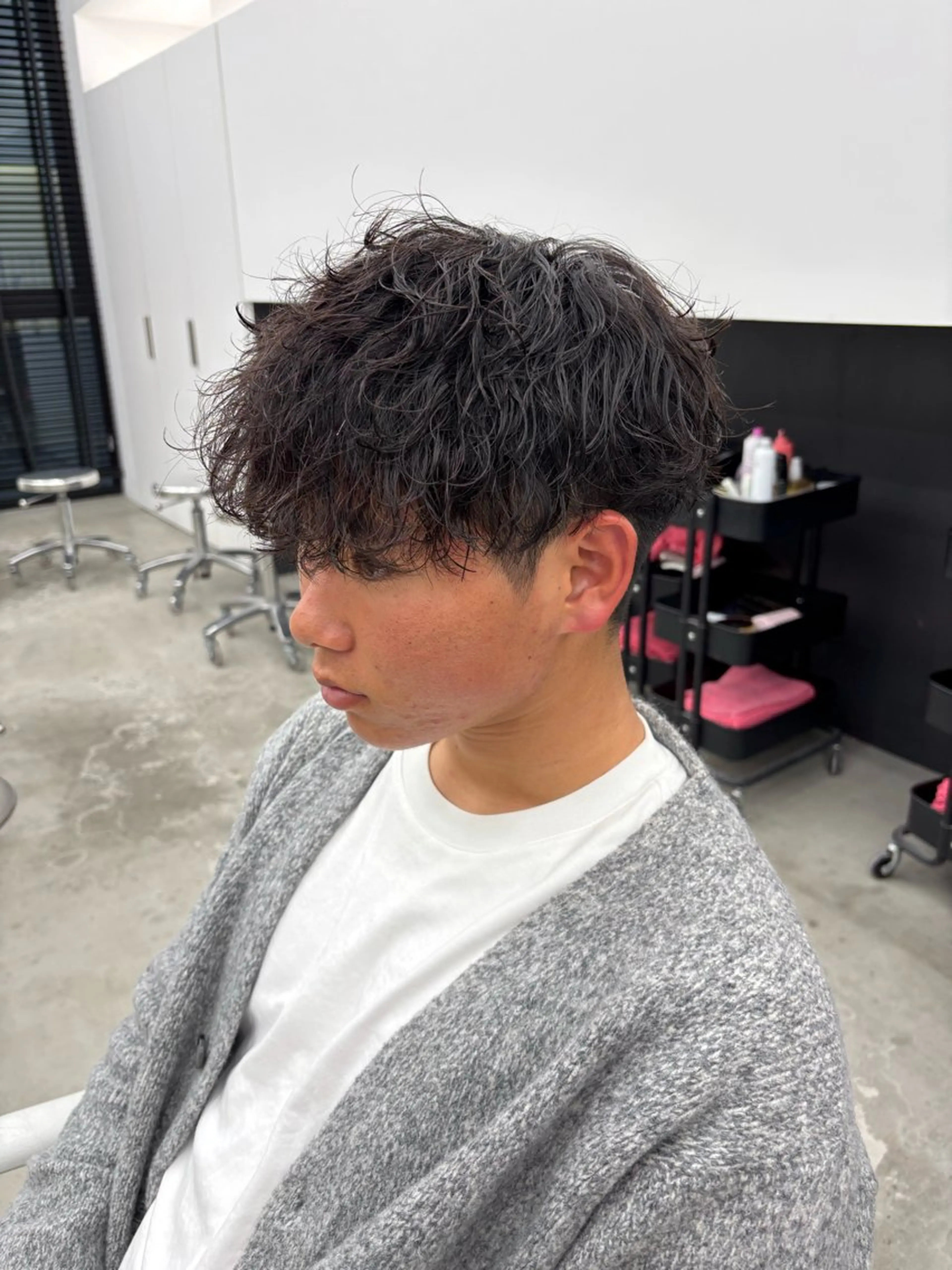 パーマ メンズ カット パーマ 久富 飛義のヘアスタイル
