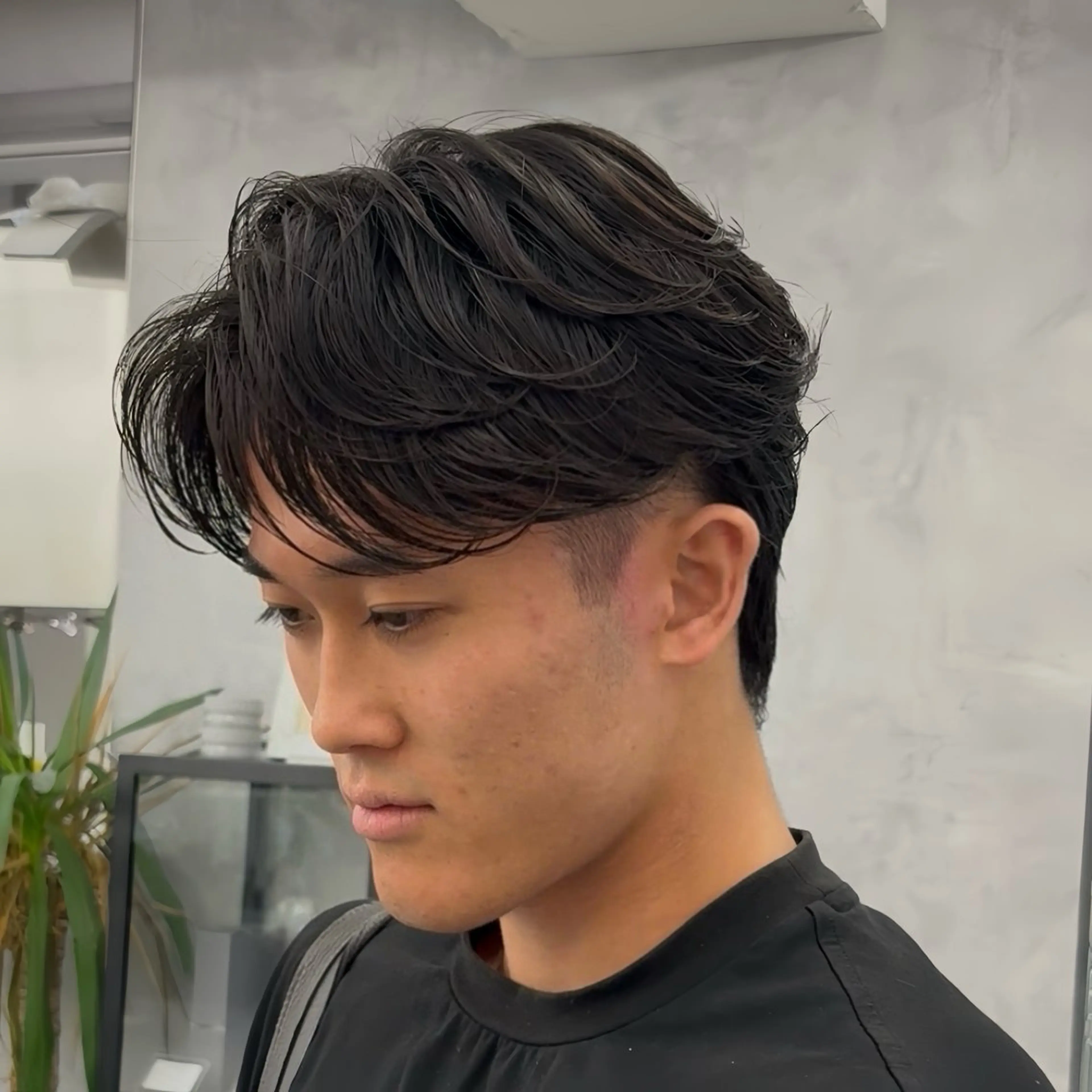 パーマ メンズ カット パーマ ヘアセット 💋ホワイトメッシュ /パーマ/メンズ💋のヘアスタイル