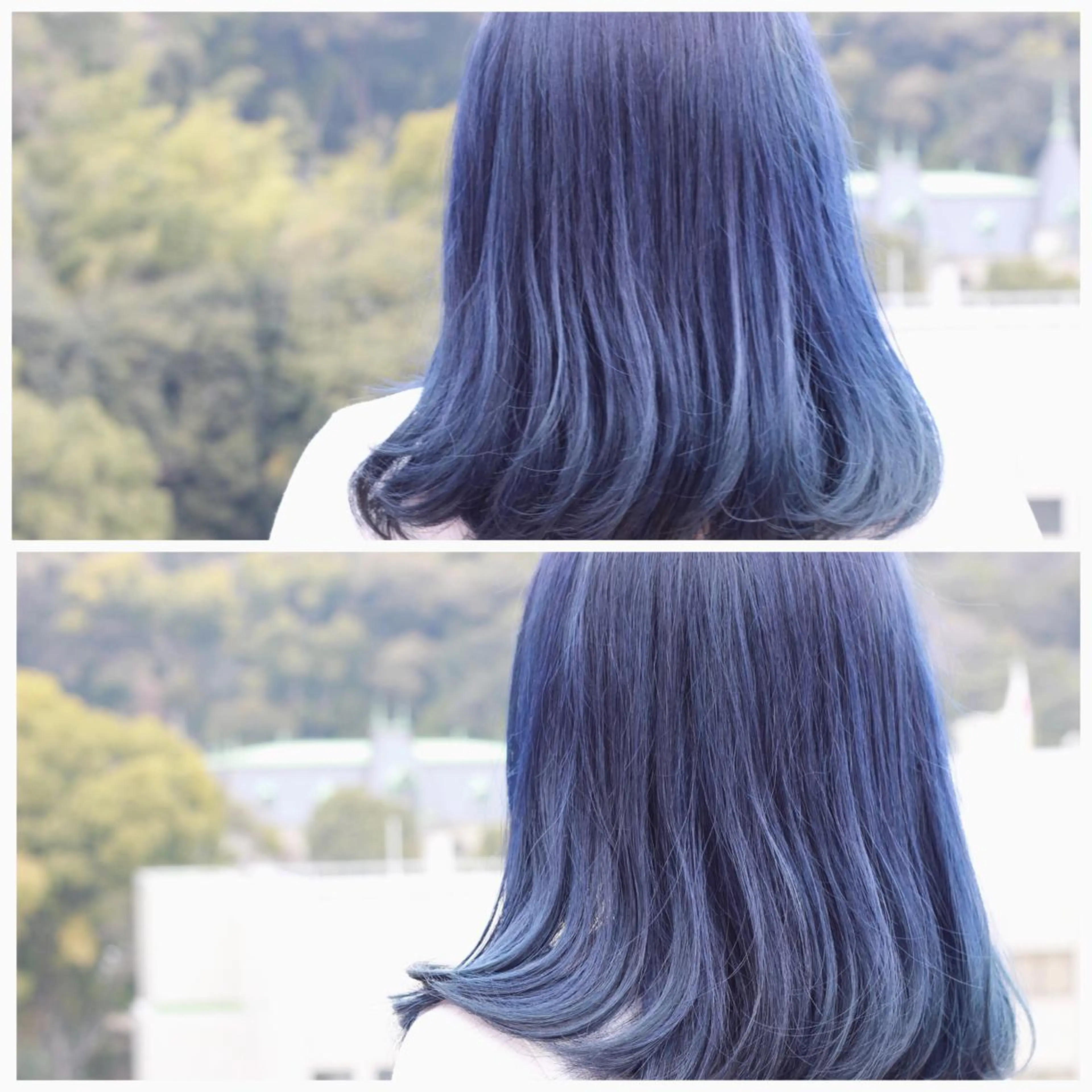 ミディアム カラー ブルーカラー ネイビーカラー カット Viage （ビアージュ）のヘアスタイル