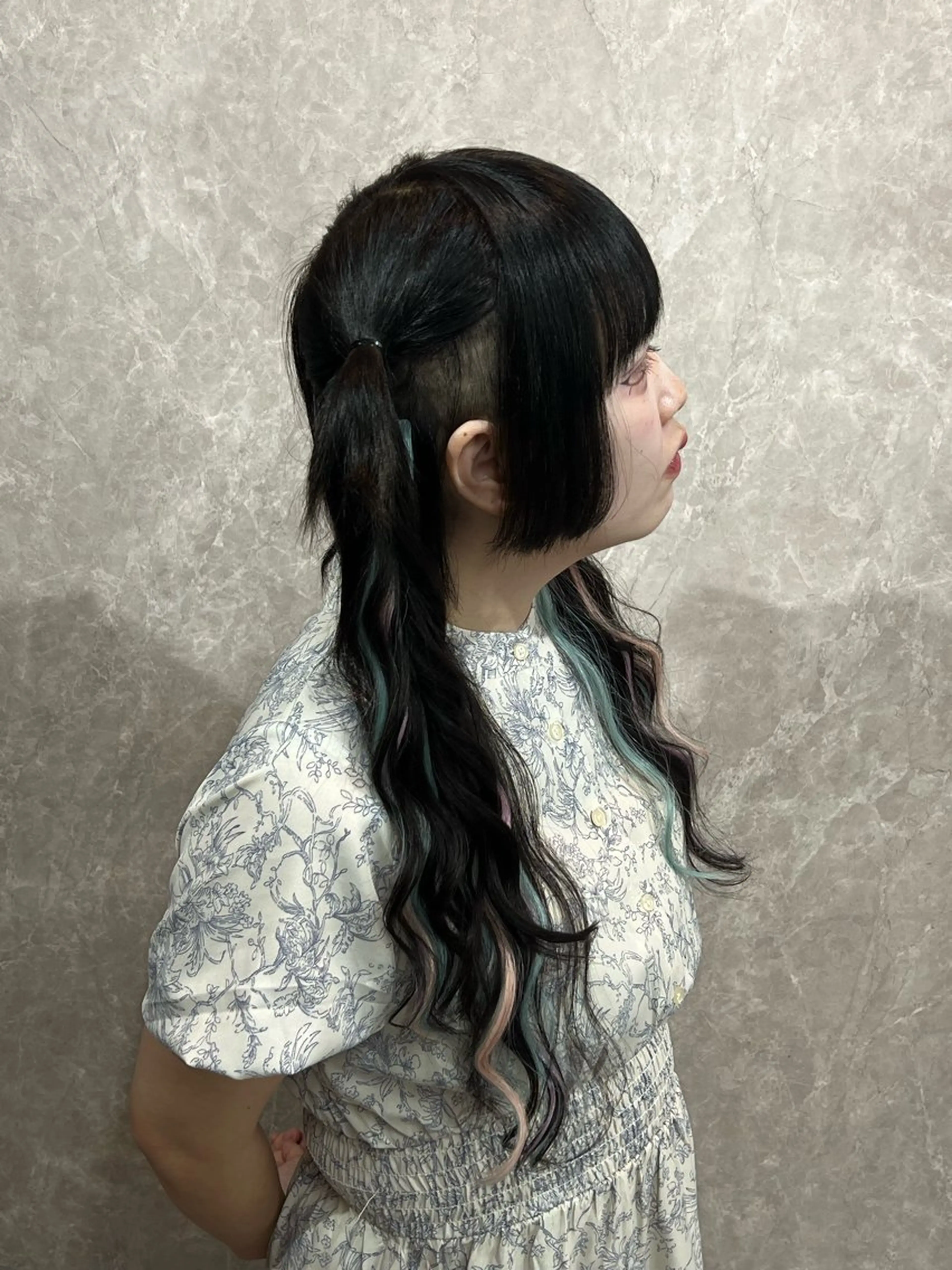 ロング カラー ユニコーンカラー エクステ 鹿児島 天文館 Colore凜のヘアスタイル