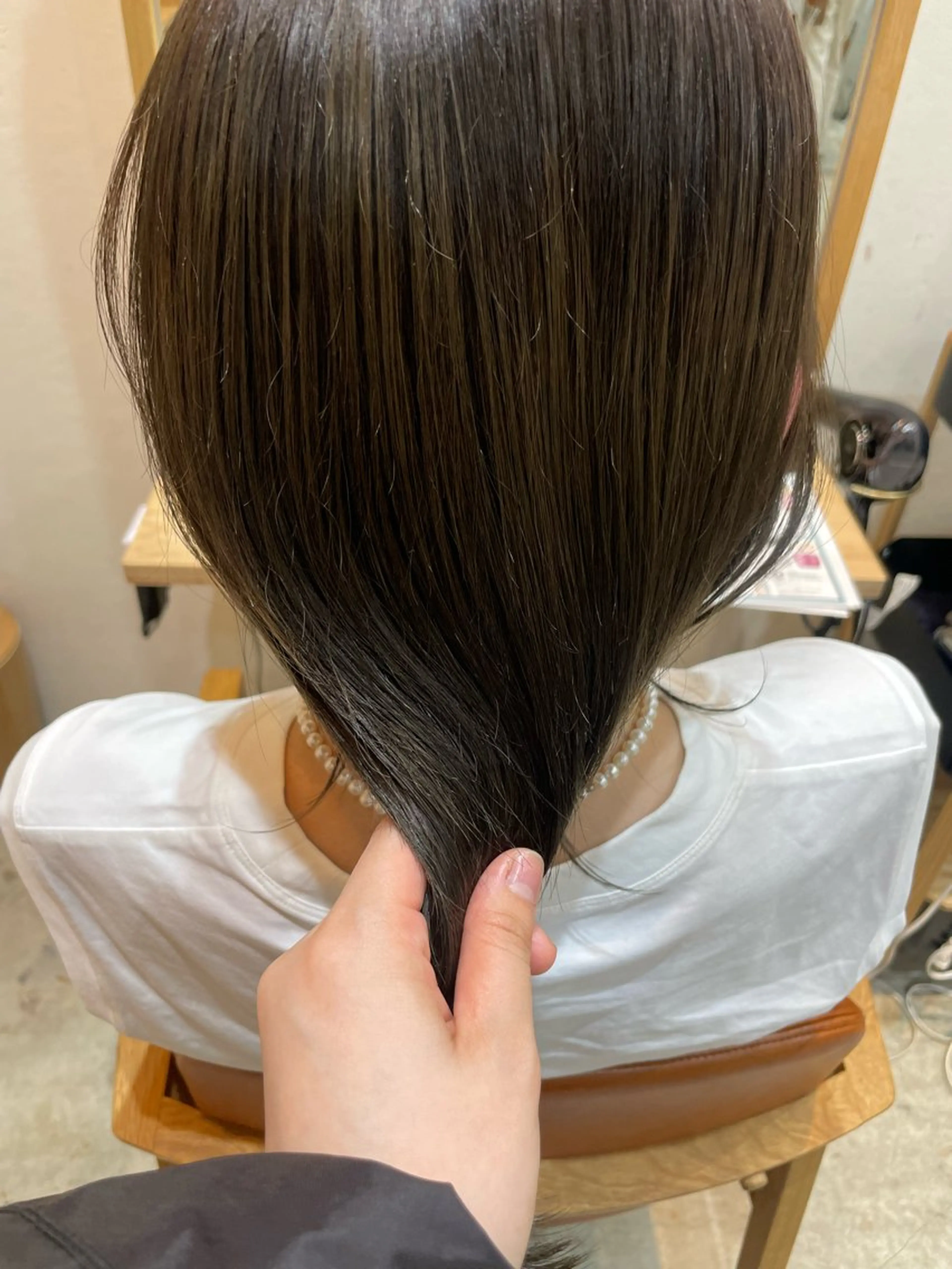 ミディアム ヘアカラー トリートメント 似合わせ/ベージュ /レイヤー/りほ🤍のヘアスタイル