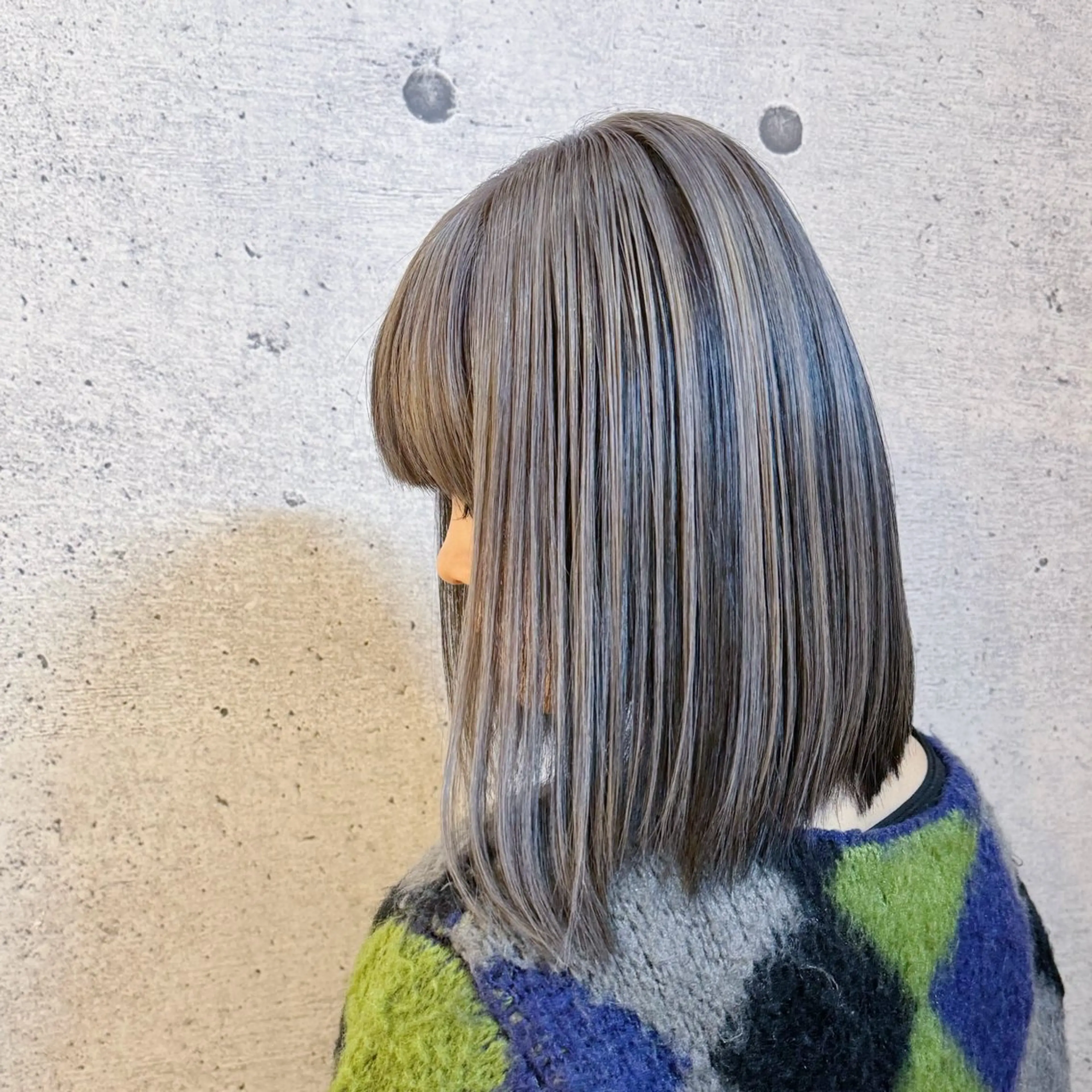 ミディアム カラー ダブルカラー ボブ 髪質改善 トリートメント カット ヘアカラー トリートメント 久保 敏之のヘアスタイル