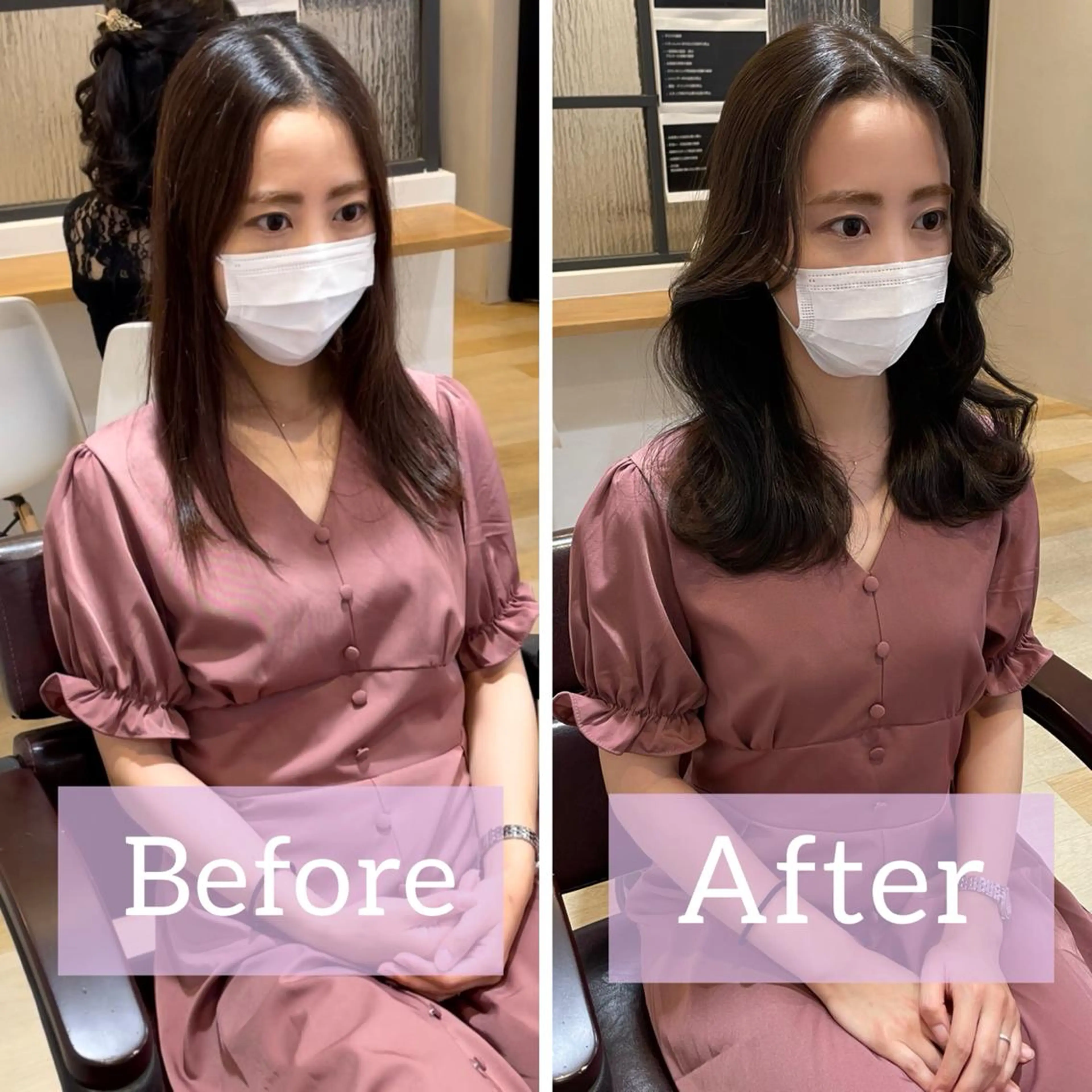 ミディアム くびれヘア 韓国風ヘア くびれレイヤー レイヤーカット LOMA🇰🇷 銀座クボタのヘアスタイル