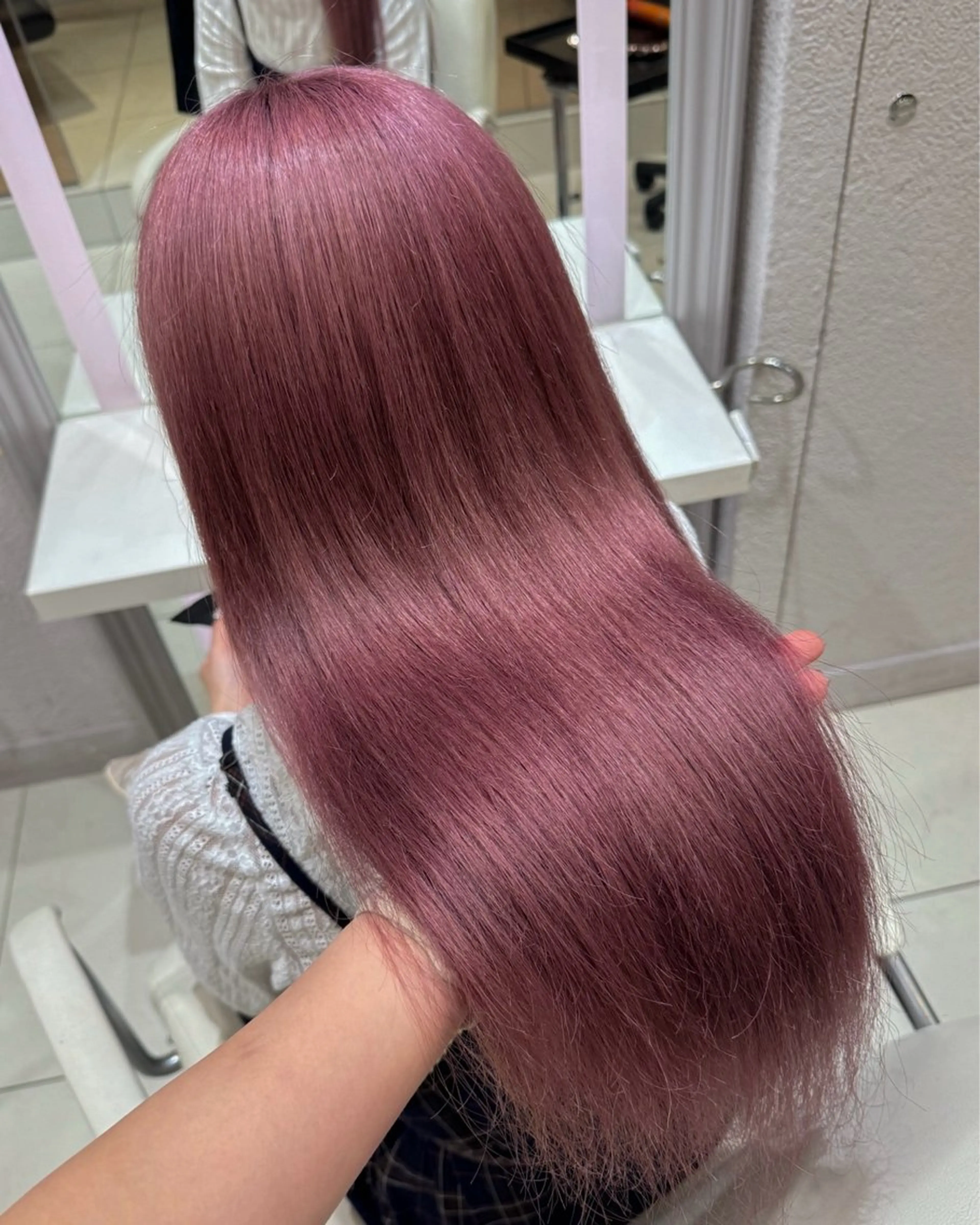ロング カラー ブリーチ ラベンダーカラー ピンクカラー ピンクラベンダー 表参道/ブリーチ/ みずは🎀のヘアスタイル