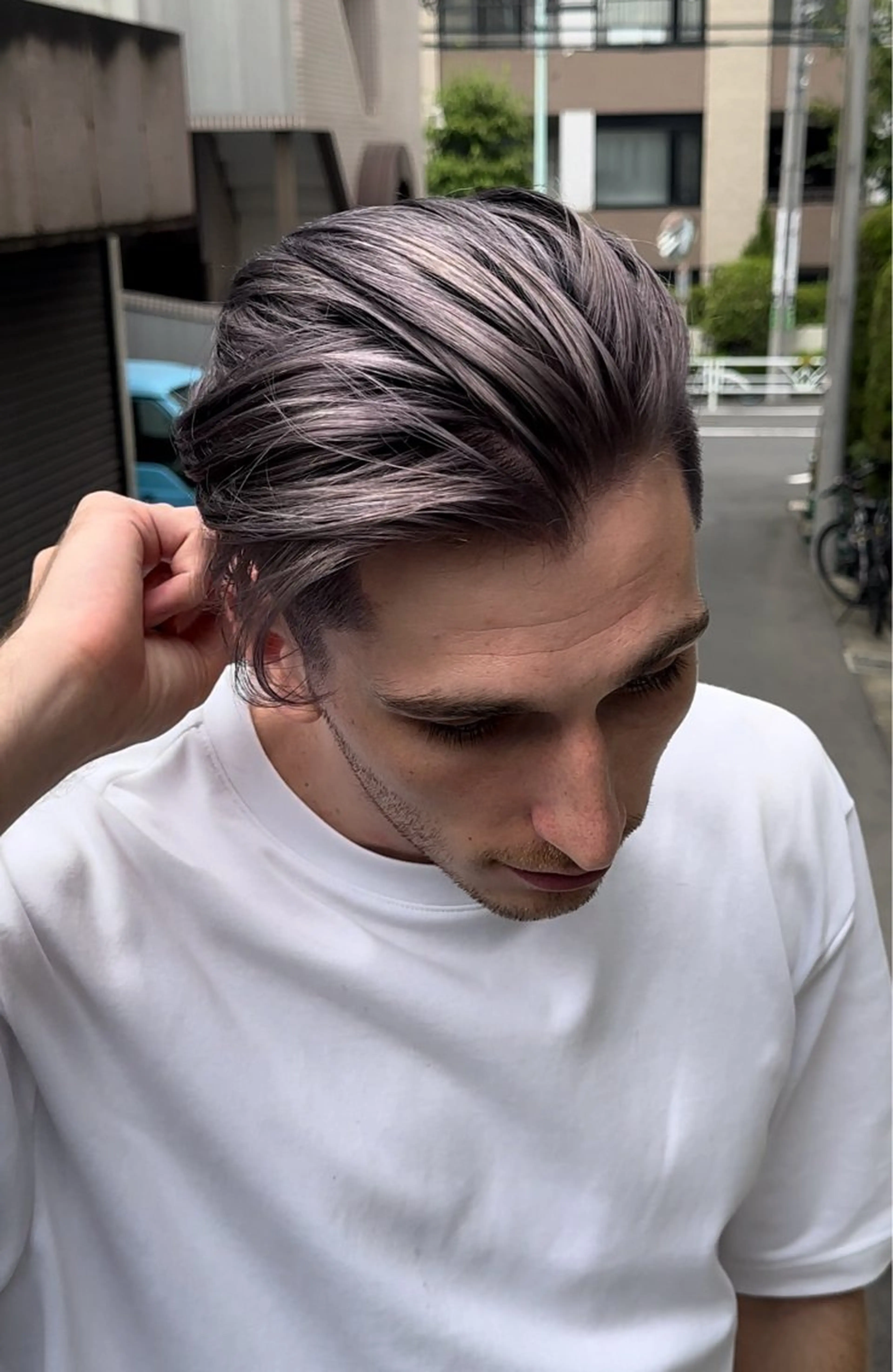 ショート カラー パープルカラー REMMA 外国人風メンズヘアのヘアスタイル