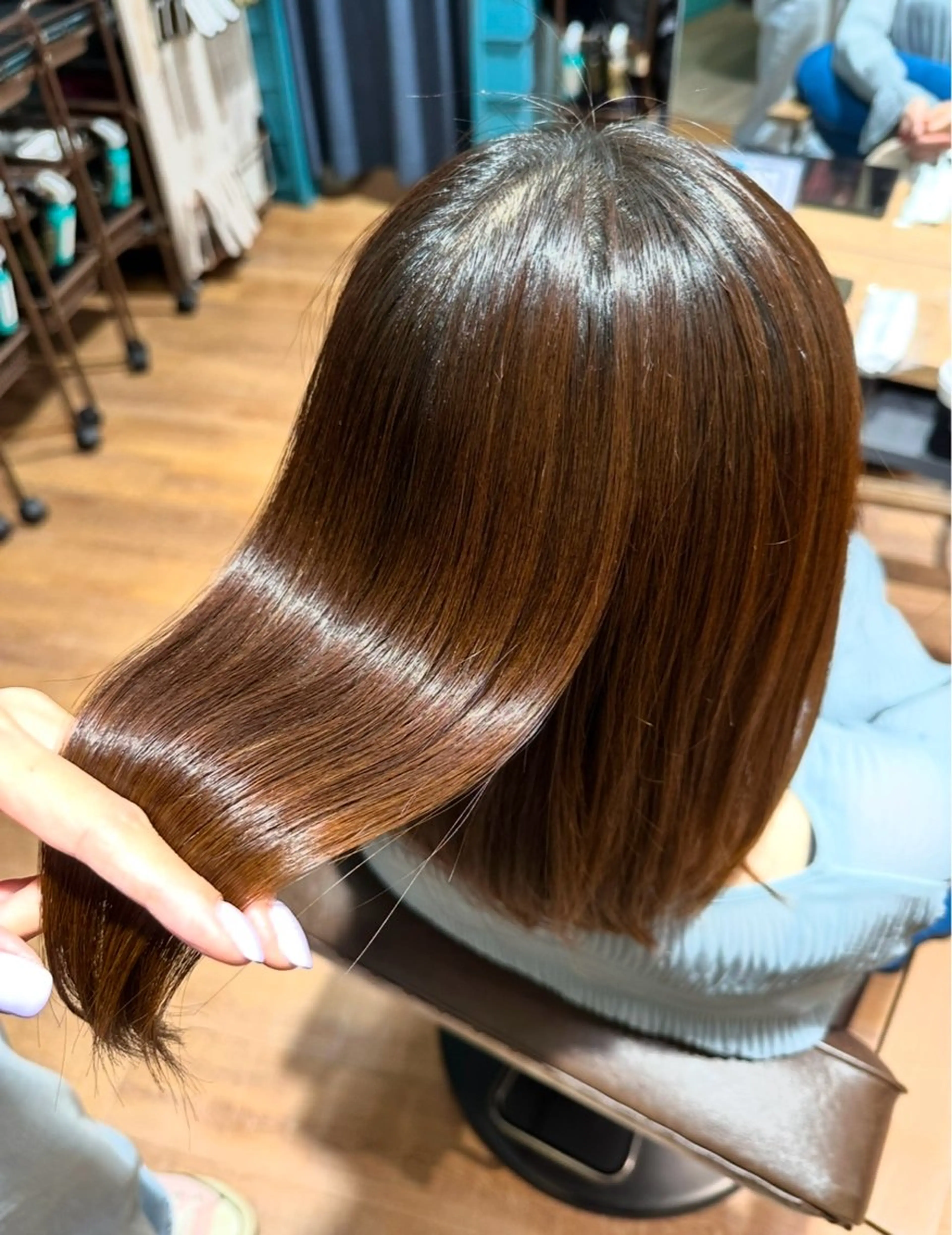 ミディアム 縮毛矯正 トリートメント 生天目 翔斗のヘアスタイル