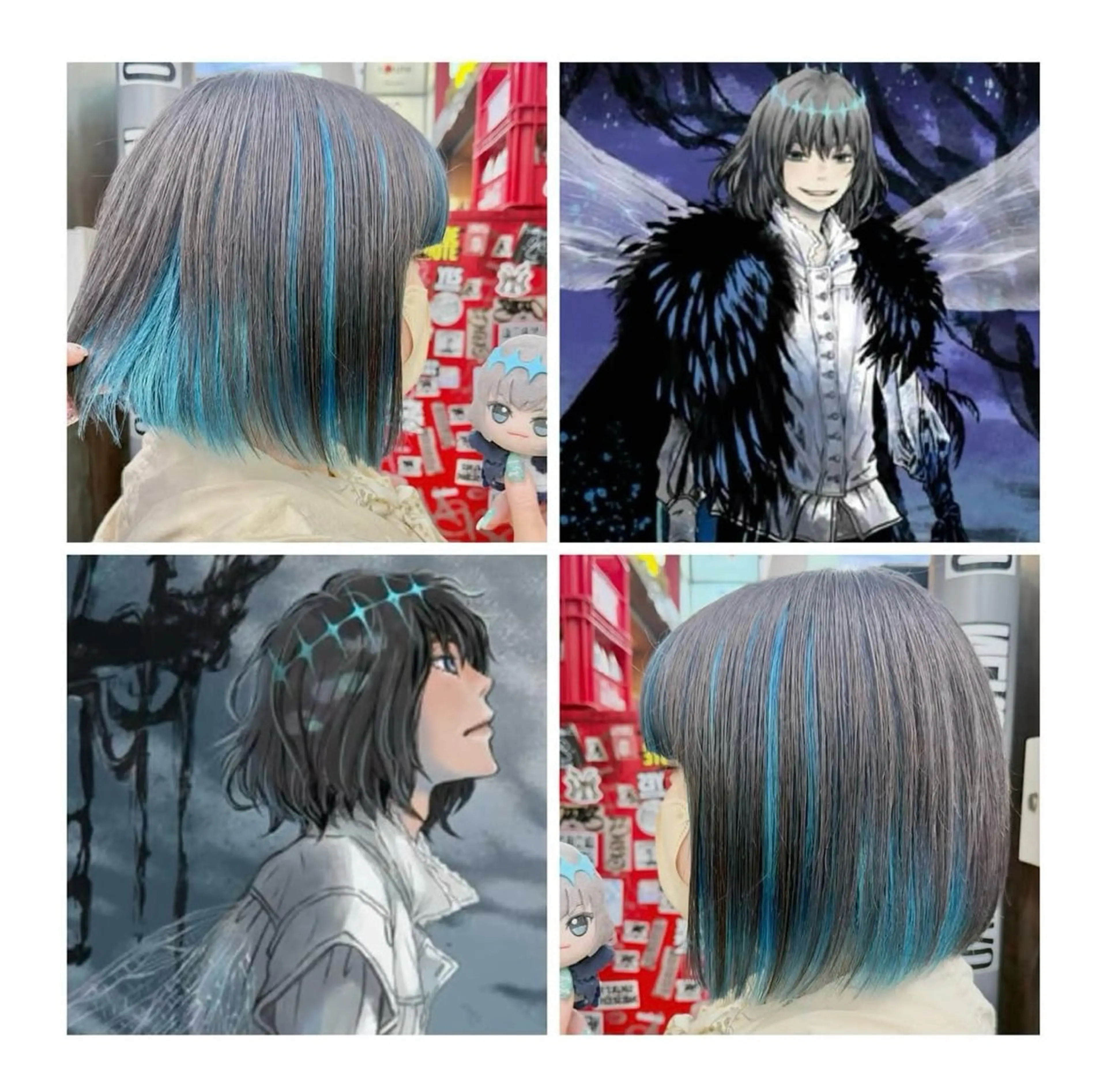 ショート カラー ブルーカラー ダークグレー ヘアカラー TSUNO🦖 派手髪/オタク美容師のヘアスタイル