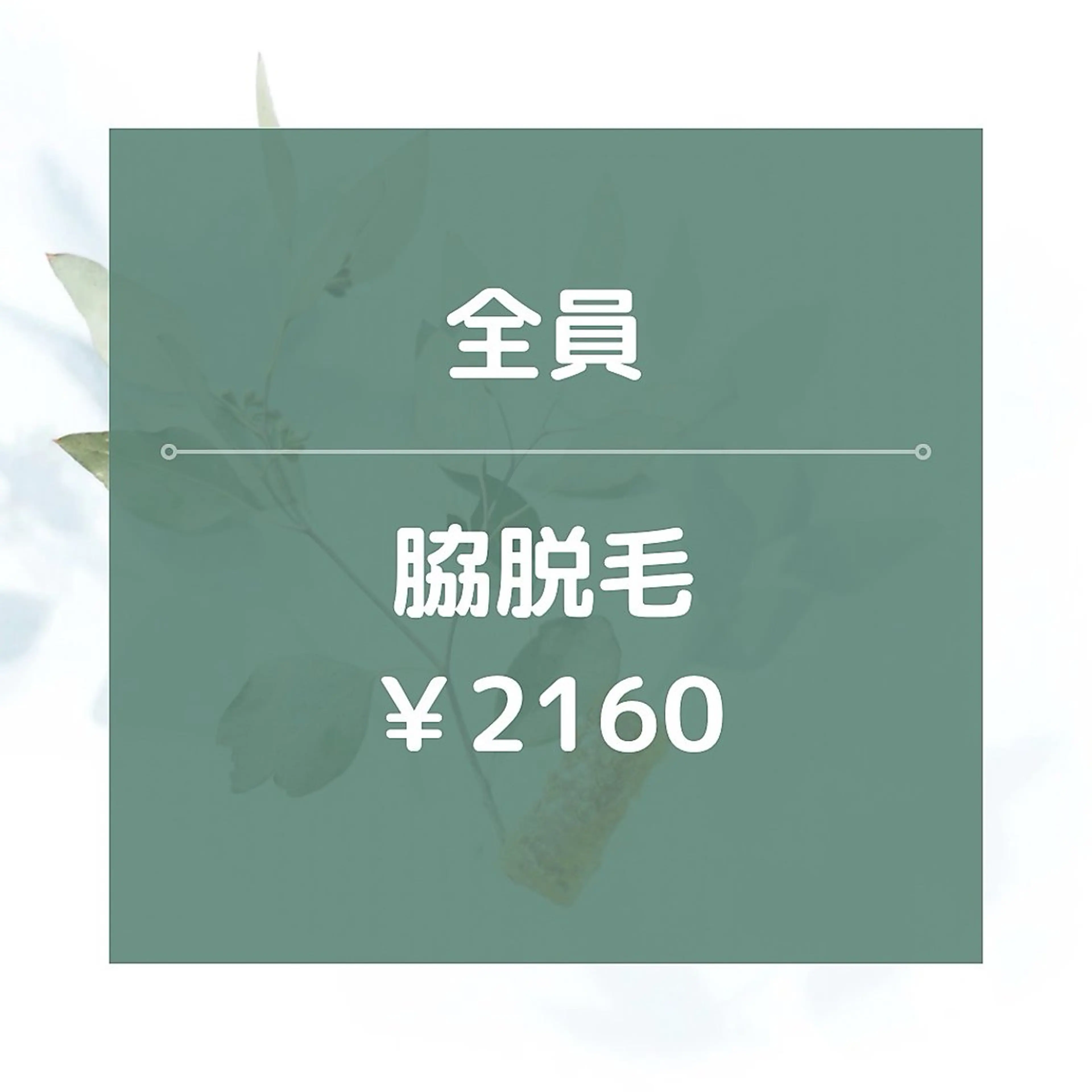 【男女OK】★☆両ワキ脱毛/¥2160☆★黒ずみ改善！15分の写真