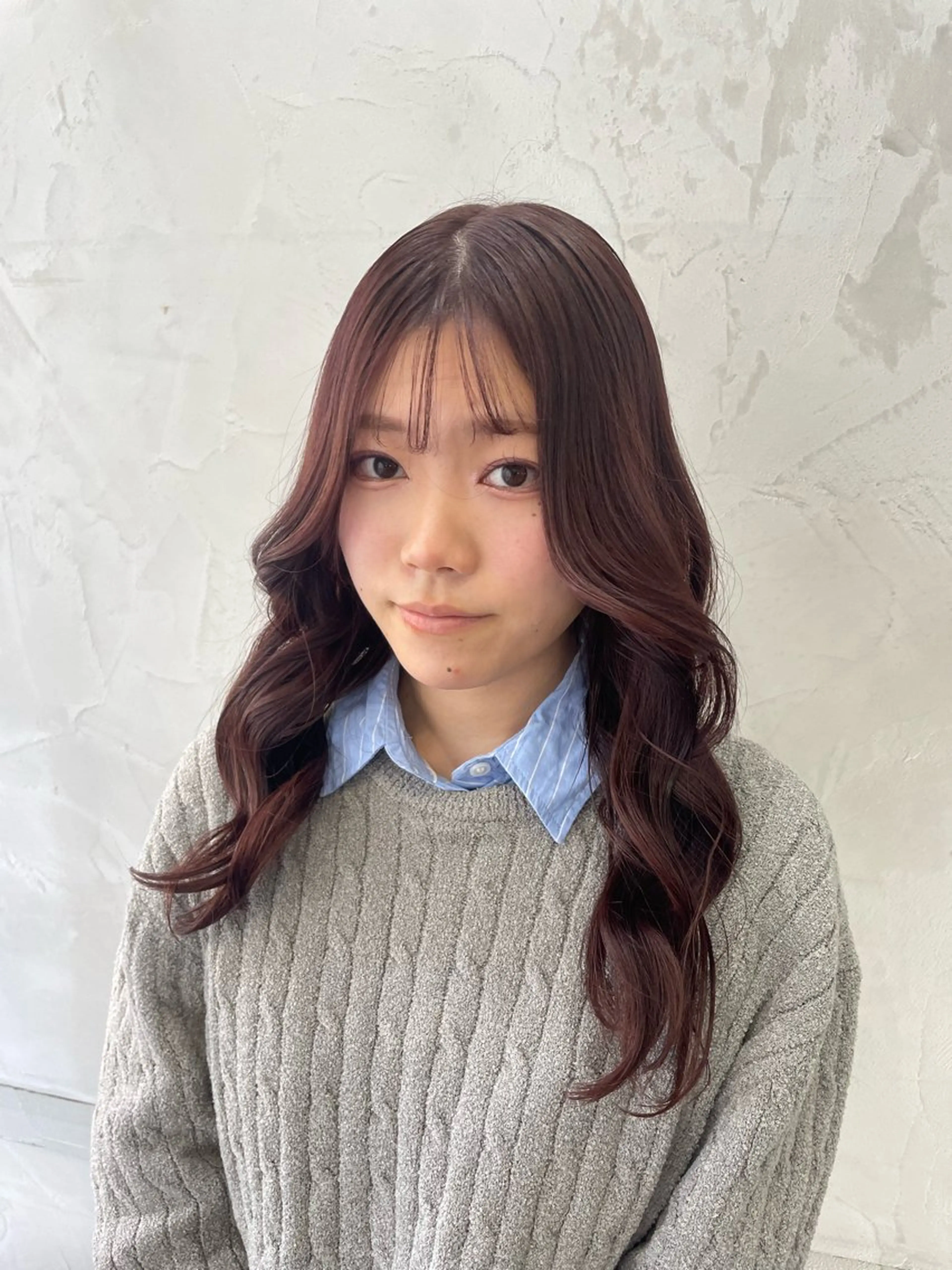 ロング カラー パープルカラー レッドカラー 韓国風ヘア MaisonHALU さくらのヘアスタイル