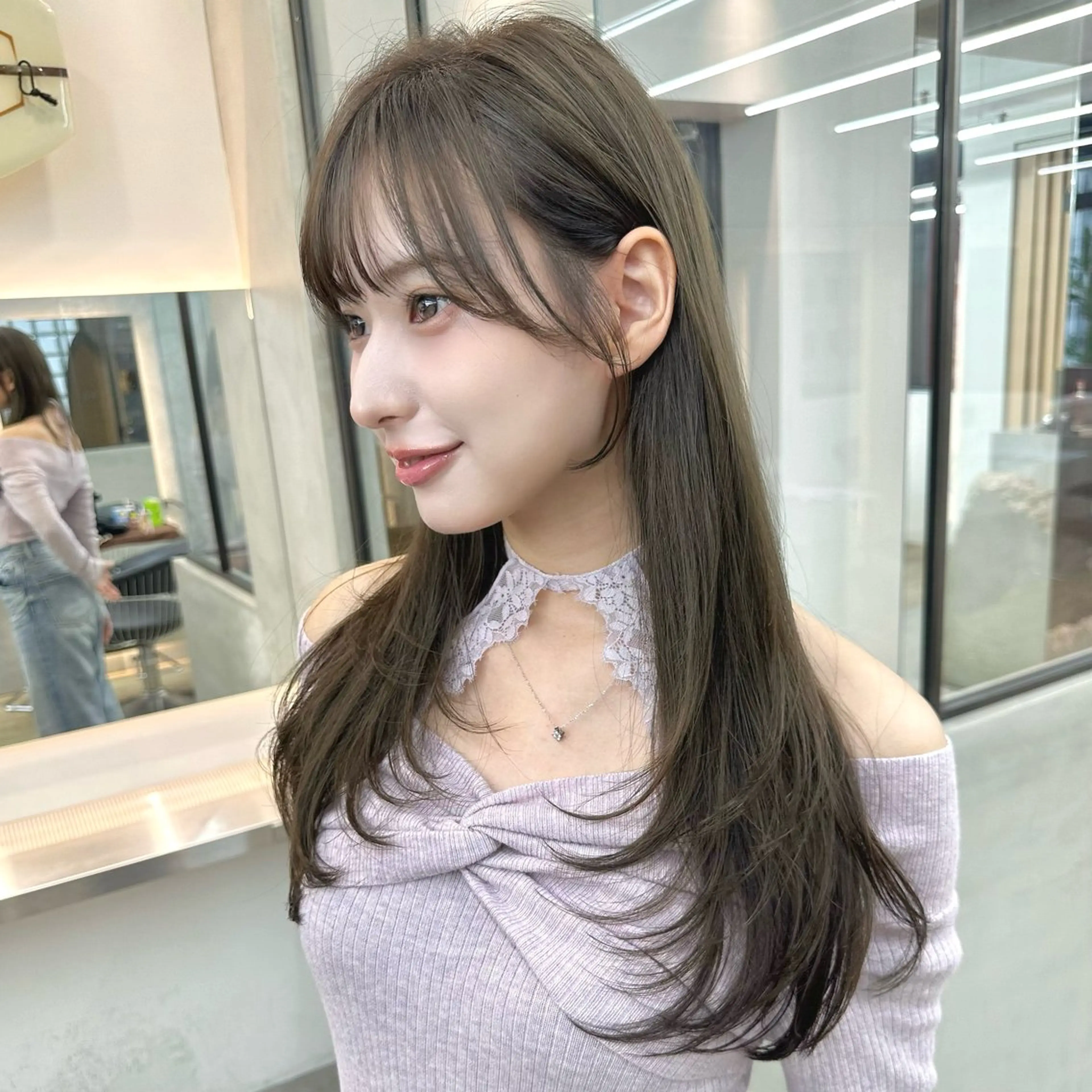 セミロング カラー カット ヘアカラー トリートメント 縮毛/レイヤー 韓国/橋口のヘアスタイル
