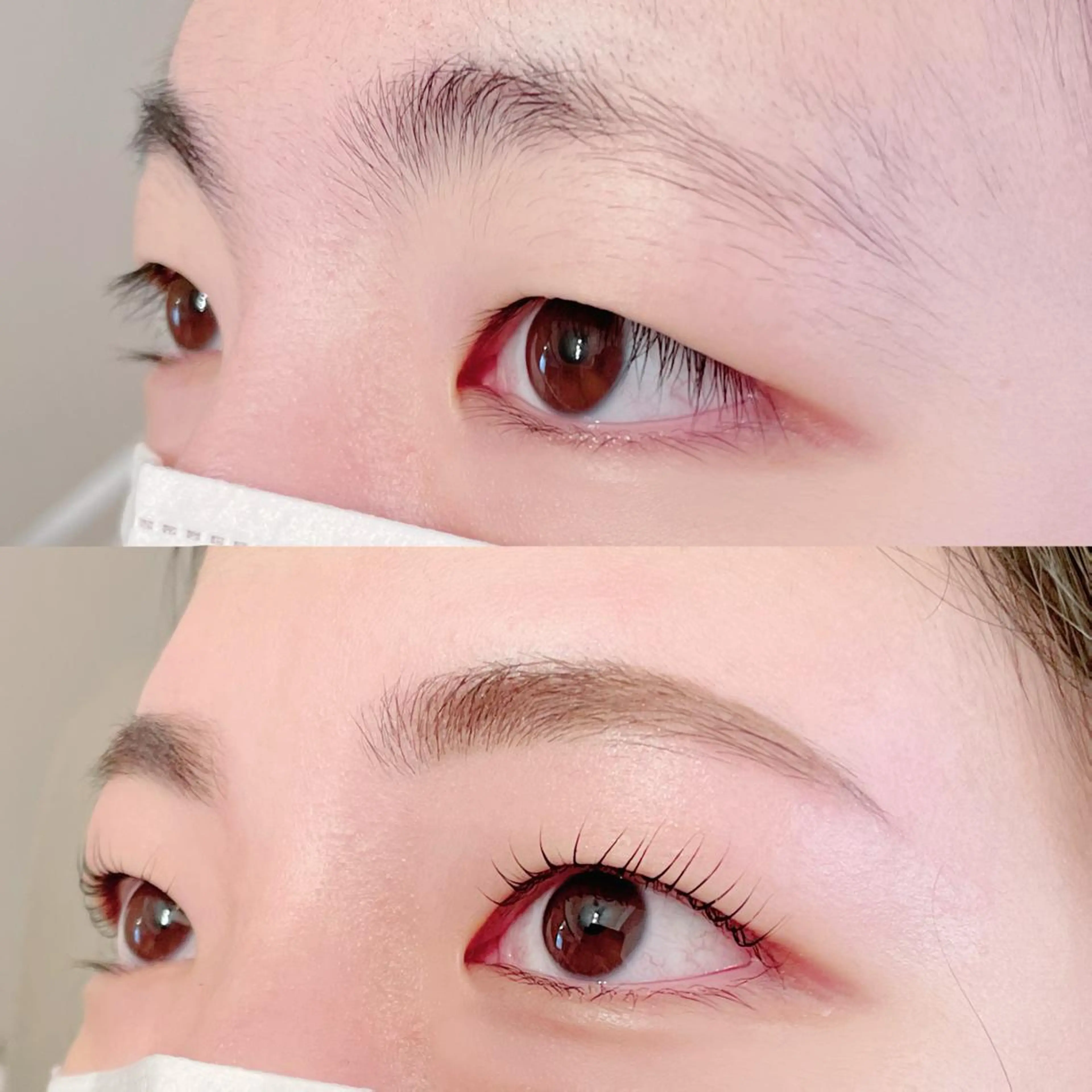 マツエク・マツパ アイブロウ 眉毛ワックス脱毛 ナチュラル 一重×まつ毛パーマ 森崎 麗のマツエク・マツパデザイン